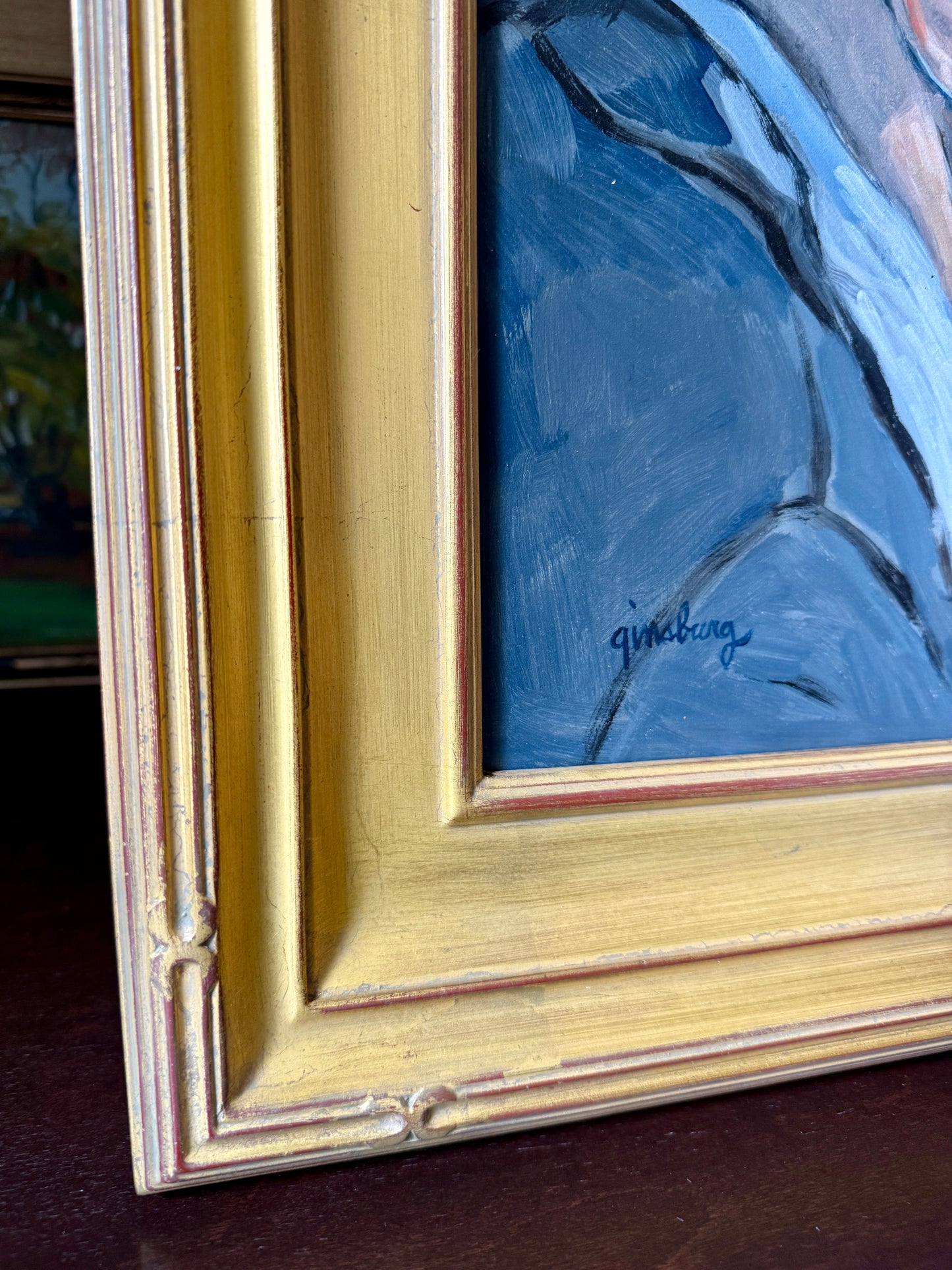 Lorraine Ginsburg Portrait of Horace Sea Captain Painting in Gold Frame