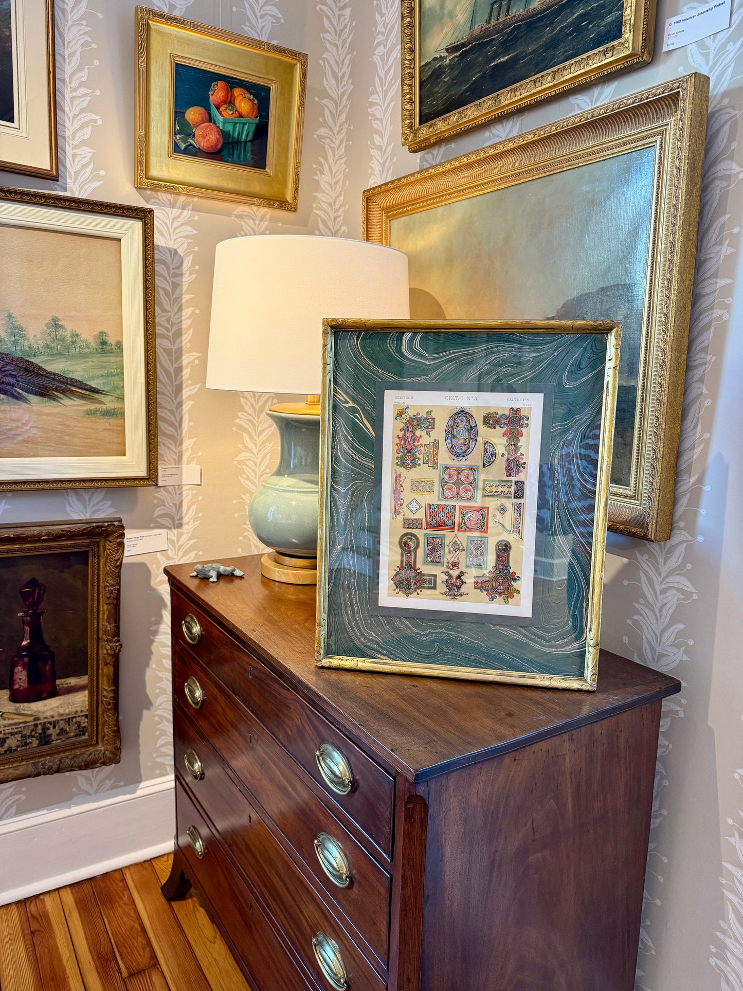 19th Century Colored Lithograph of Celtic Desigs from The Grammar of Ornament (1856)