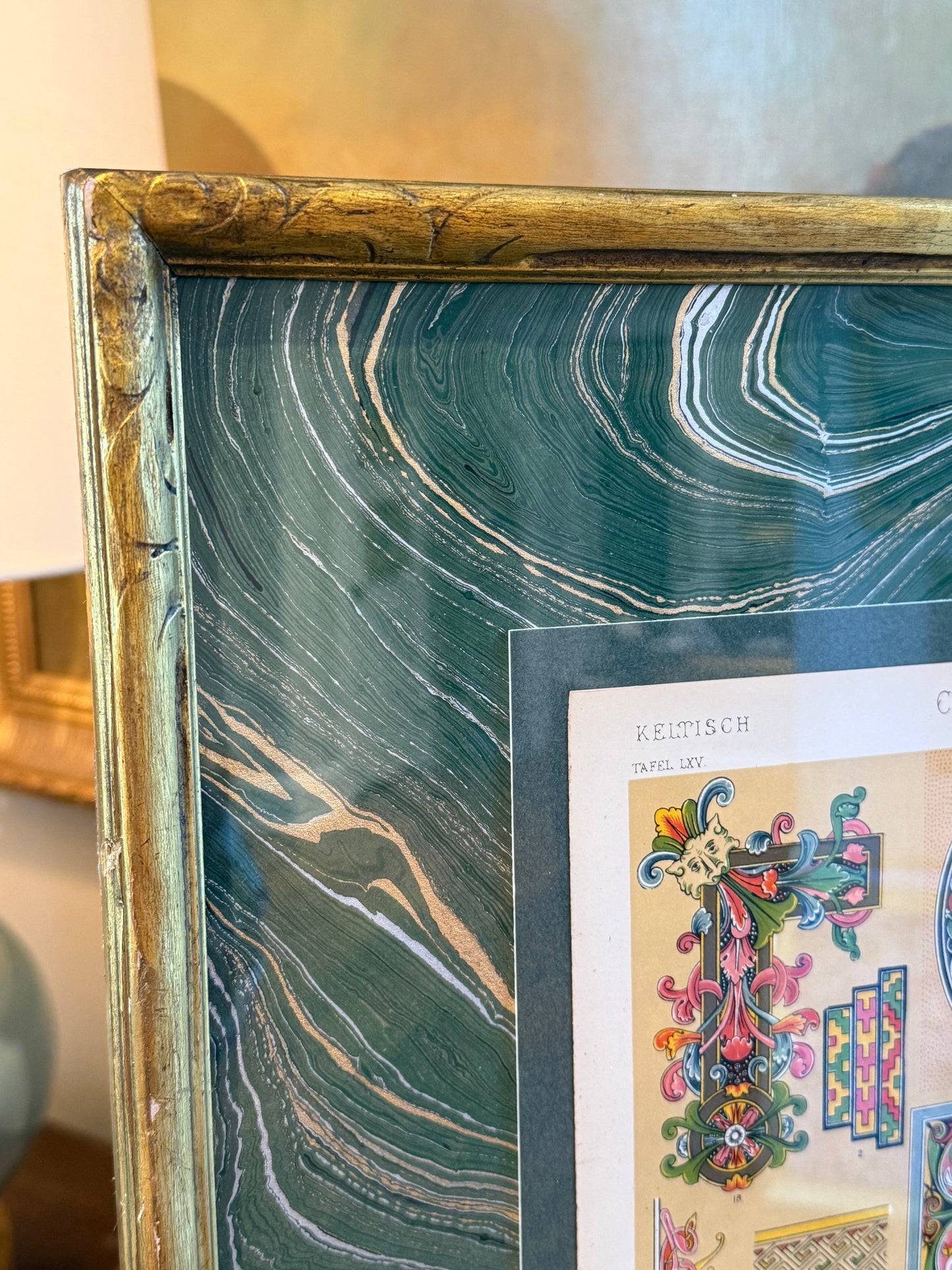 19th Century Colored Lithograph of Celtic Desigs from The Grammar of Ornament (1856)