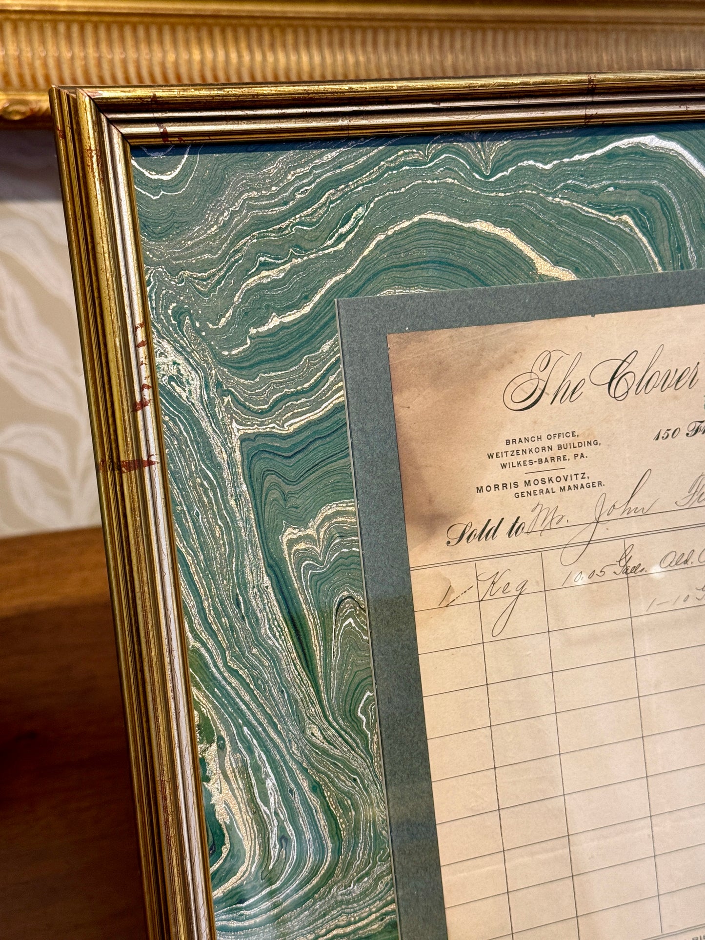 1902 Receipt from The Clover Valley Distilling Company of NY for a Keg of Rye Whiskey