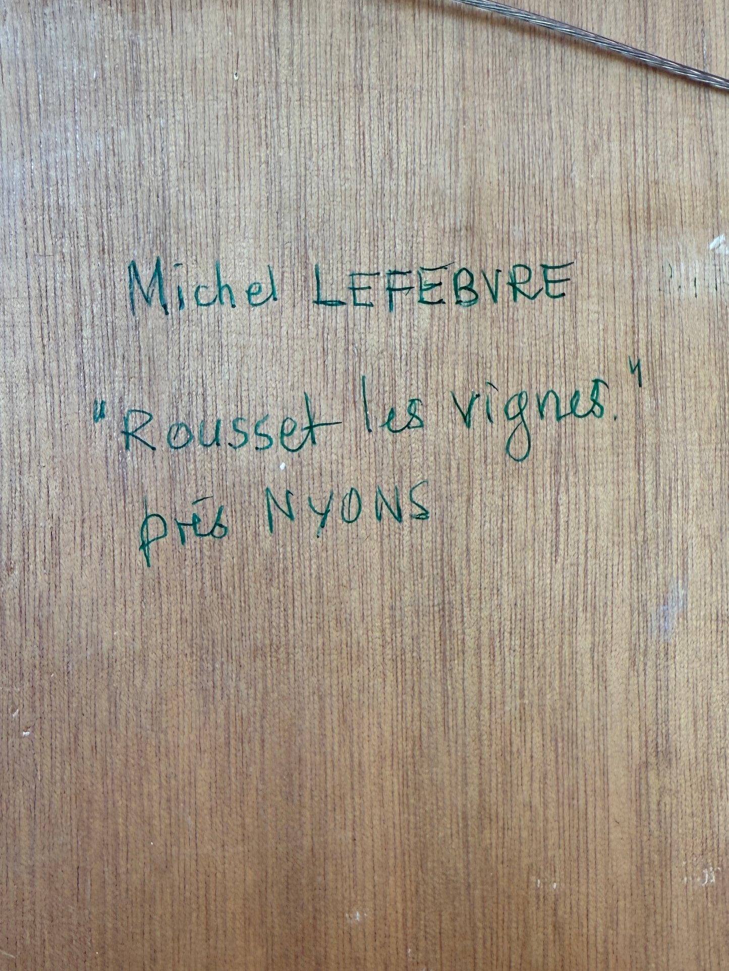 Michel Lefebvre Rousset-les-Vignes French Vineyard Landscape Oil Painting in Gold Frame