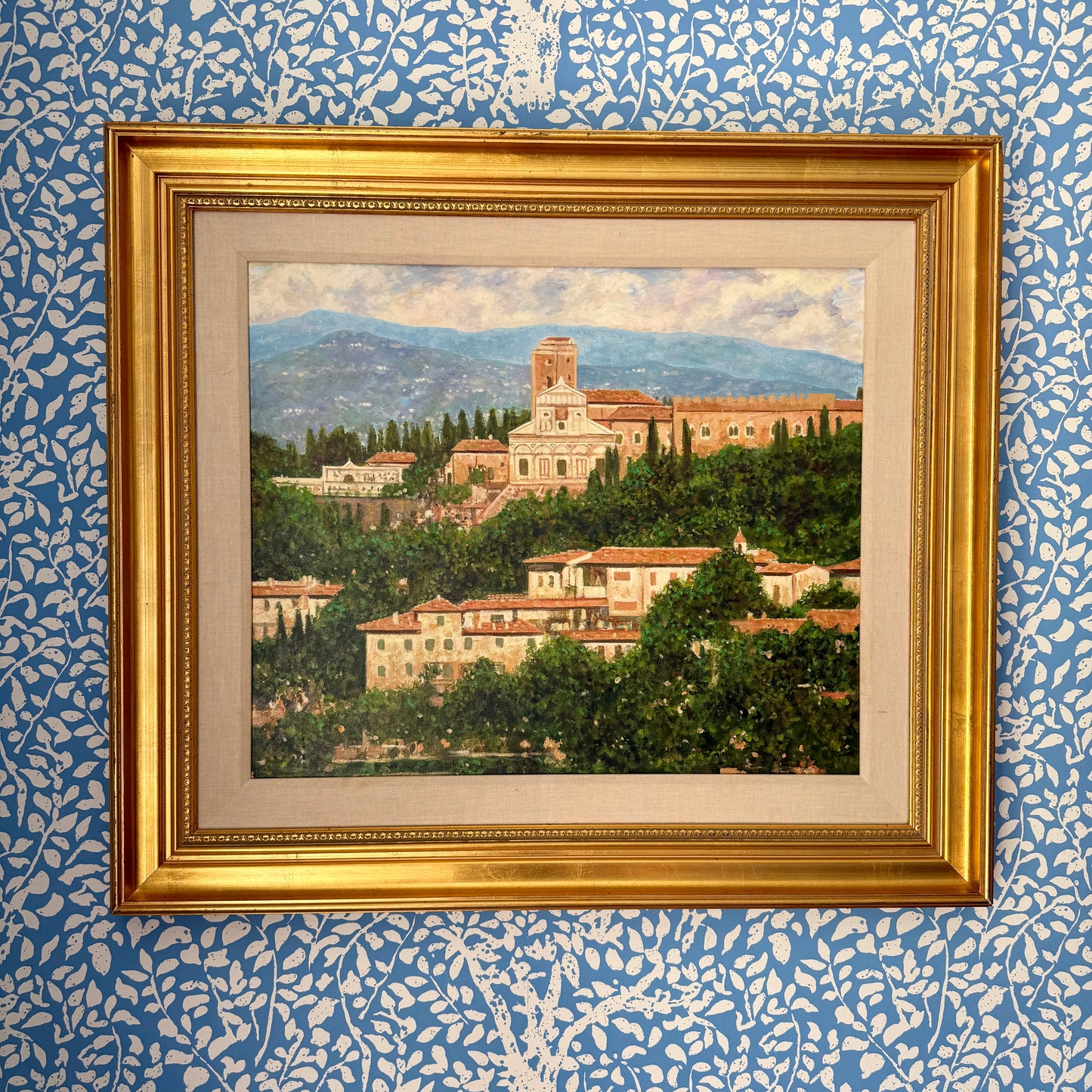 Francois Beaupre Collines aux Alentours de Florence Tuscany Italy Landscape Oil Painting in Gold Frame