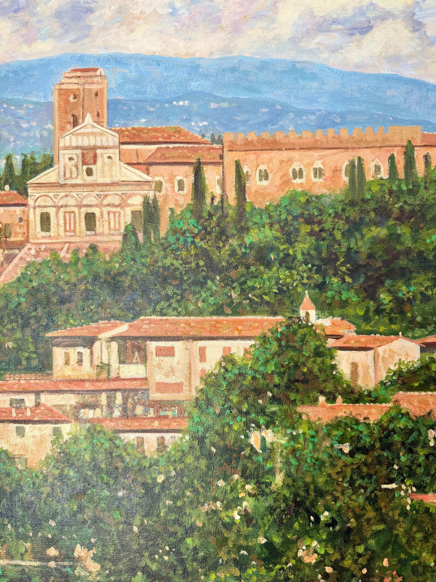 Francois Beaupre Collines aux Alentours de Florence Tuscany Italy Landscape Oil Painting in Gold Frame