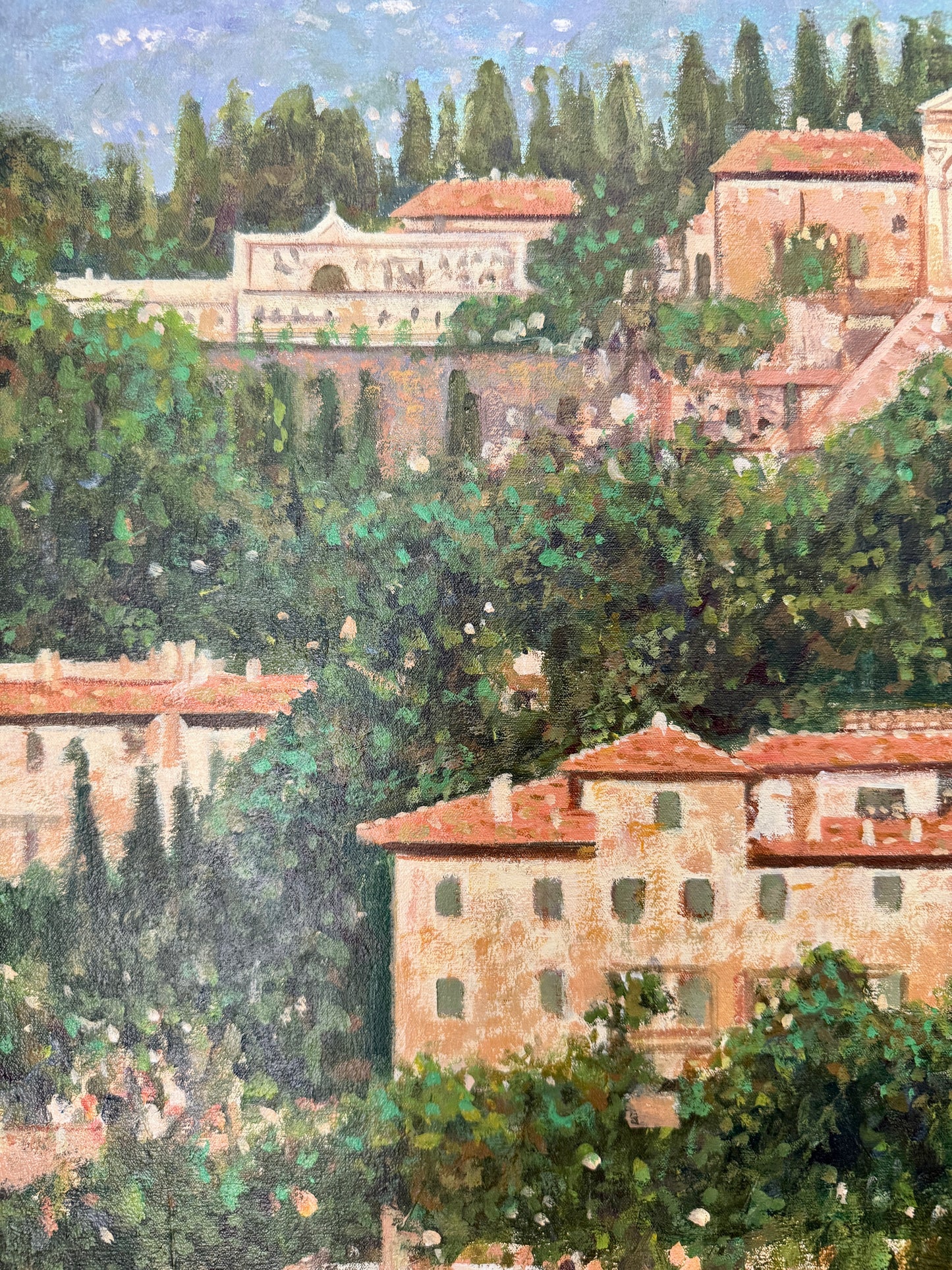 Francois Beaupre Collines aux Alentours de Florence Tuscany Italy Landscape Oil Painting in Gold Frame