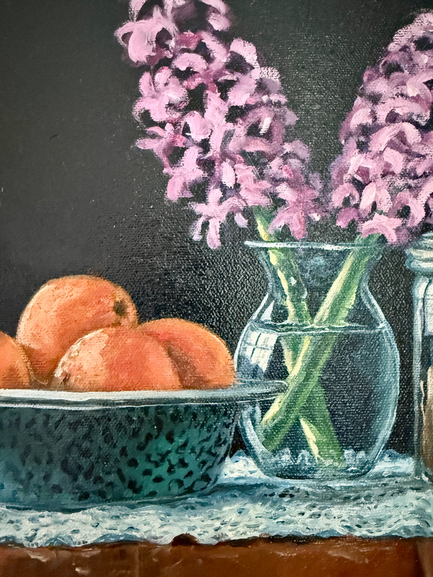 Pair of Brian Magargal Fresh Lemonade and Fresh Tea Still Life Oil Paintings in Gold Frames