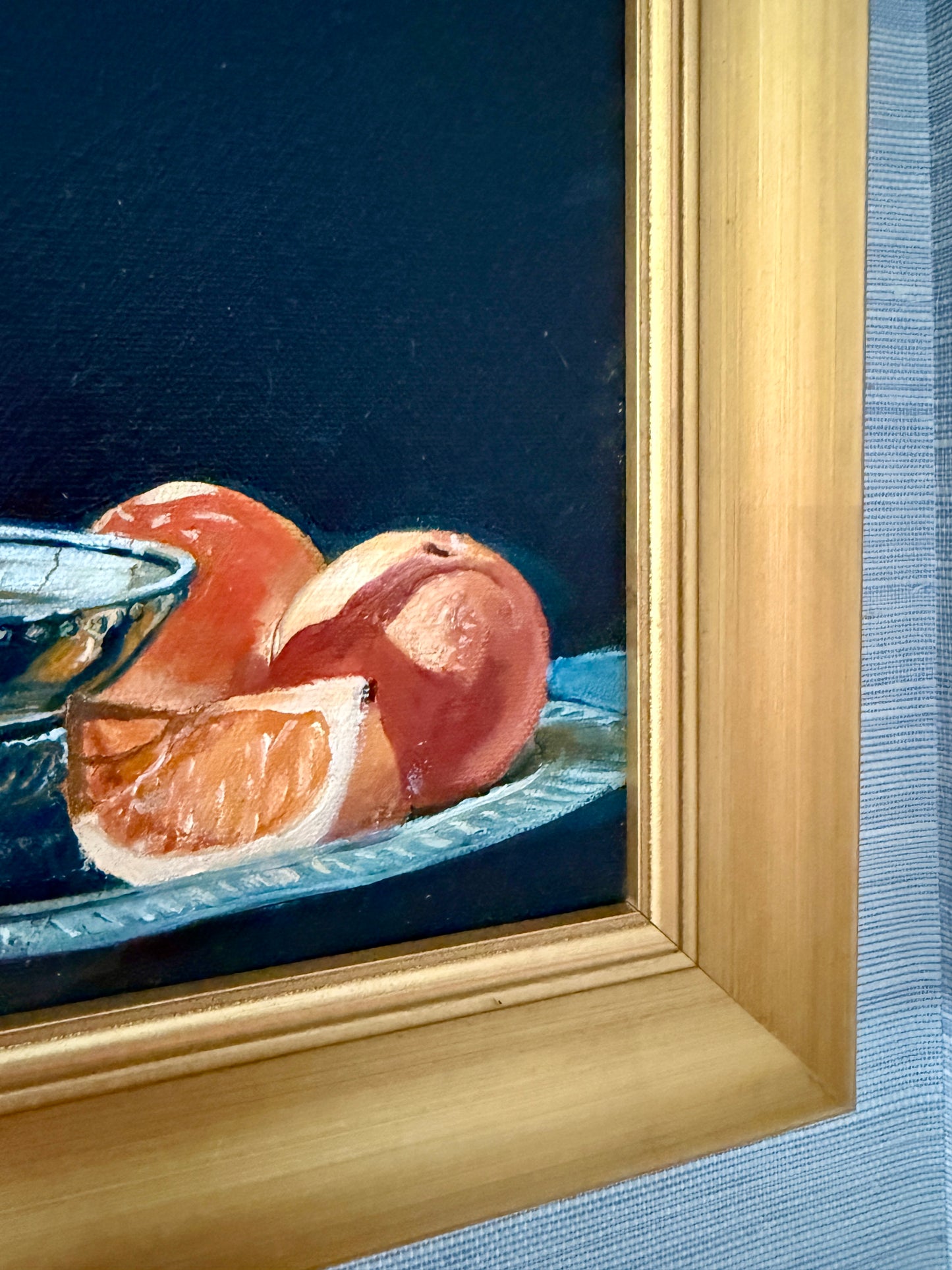 Pair of Brian Magargal Fresh Lemonade and Fresh Tea Still Life Oil Paintings in Gold Frames