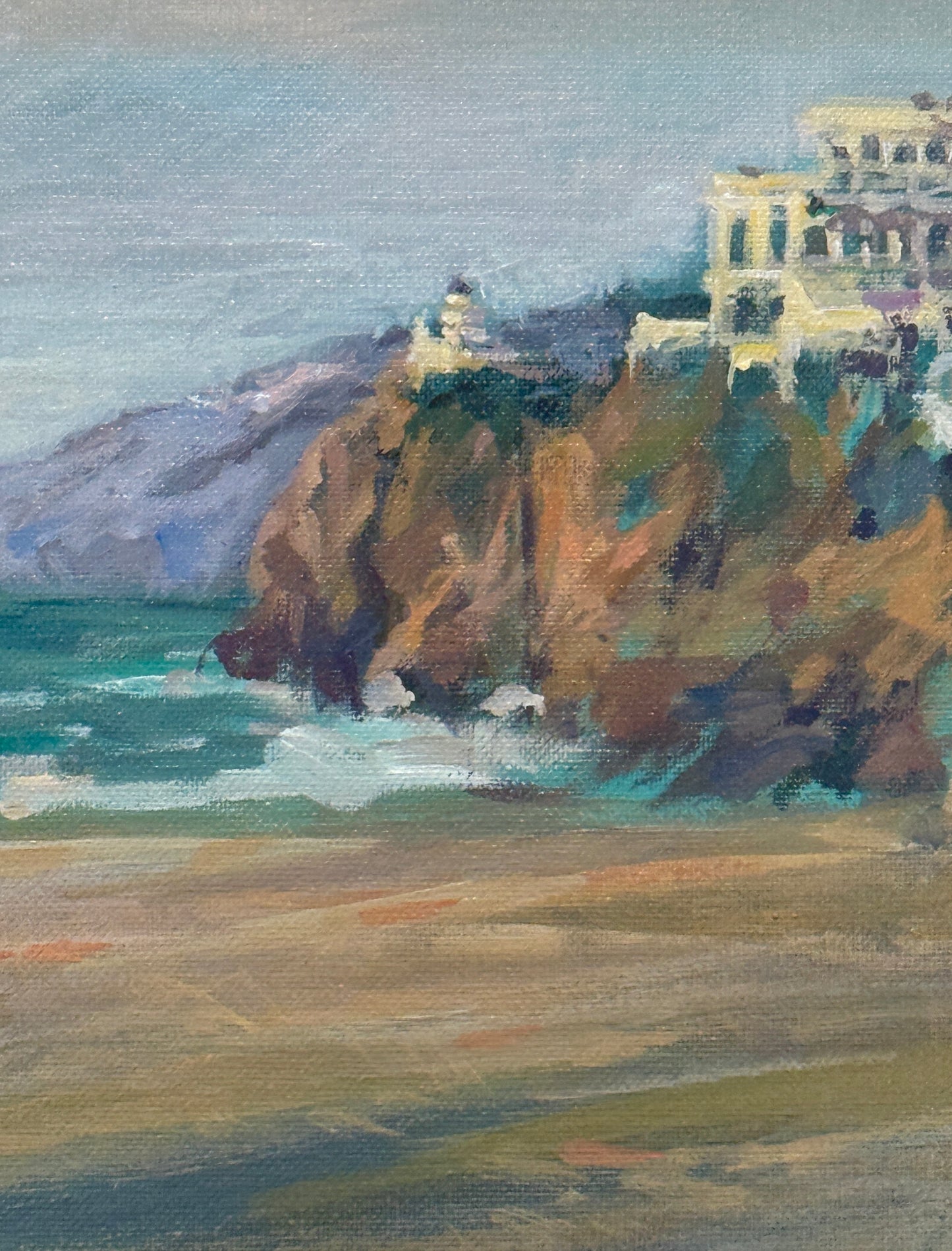 Marilyn Buckley Holland 1996 Cliff House San Francisco California Painting in Gold Frame