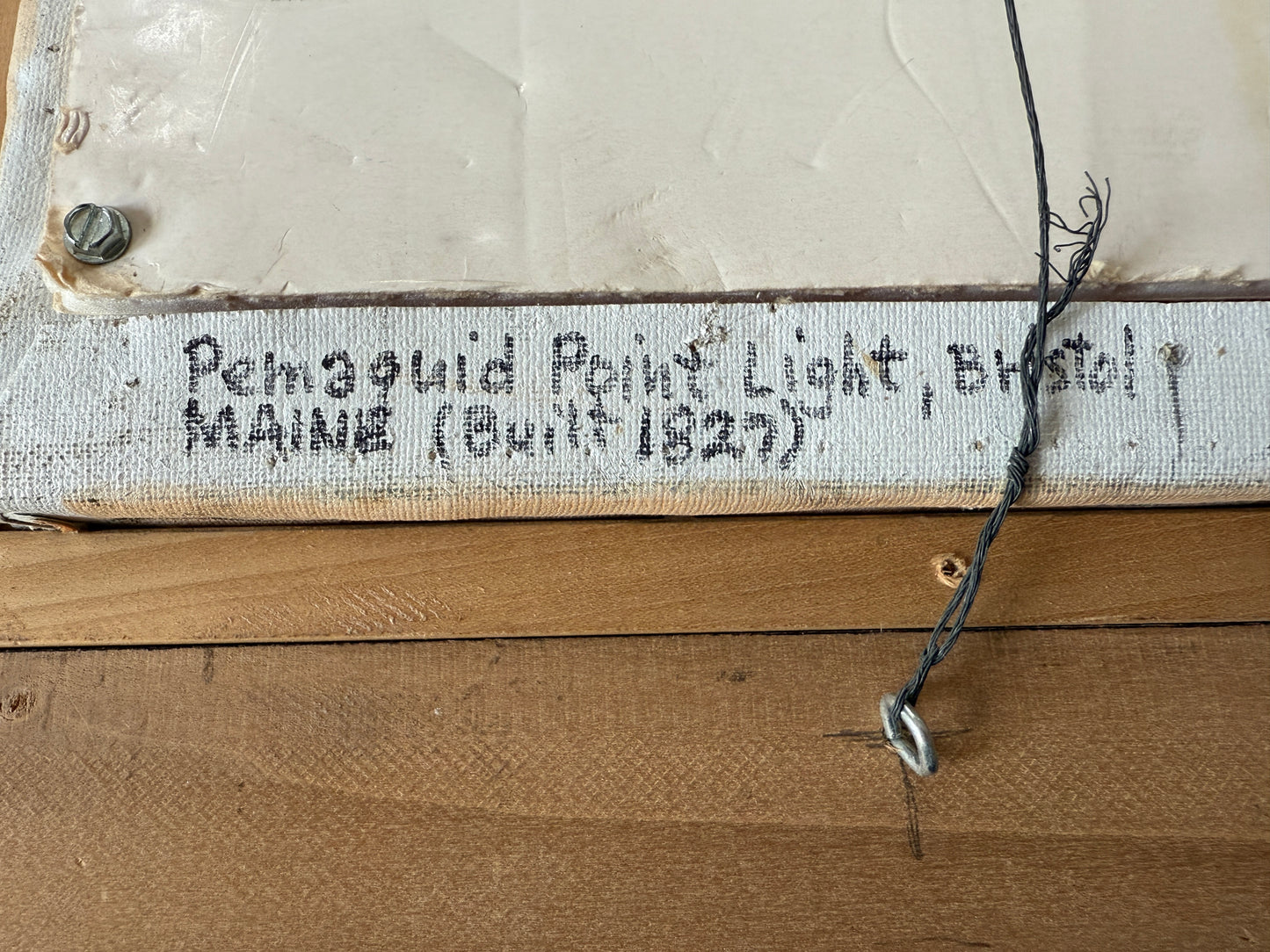 Frank Morton Pemaquid Point Lighthouse, Bristol, ME Oil Painting in Ornate Gold Frame