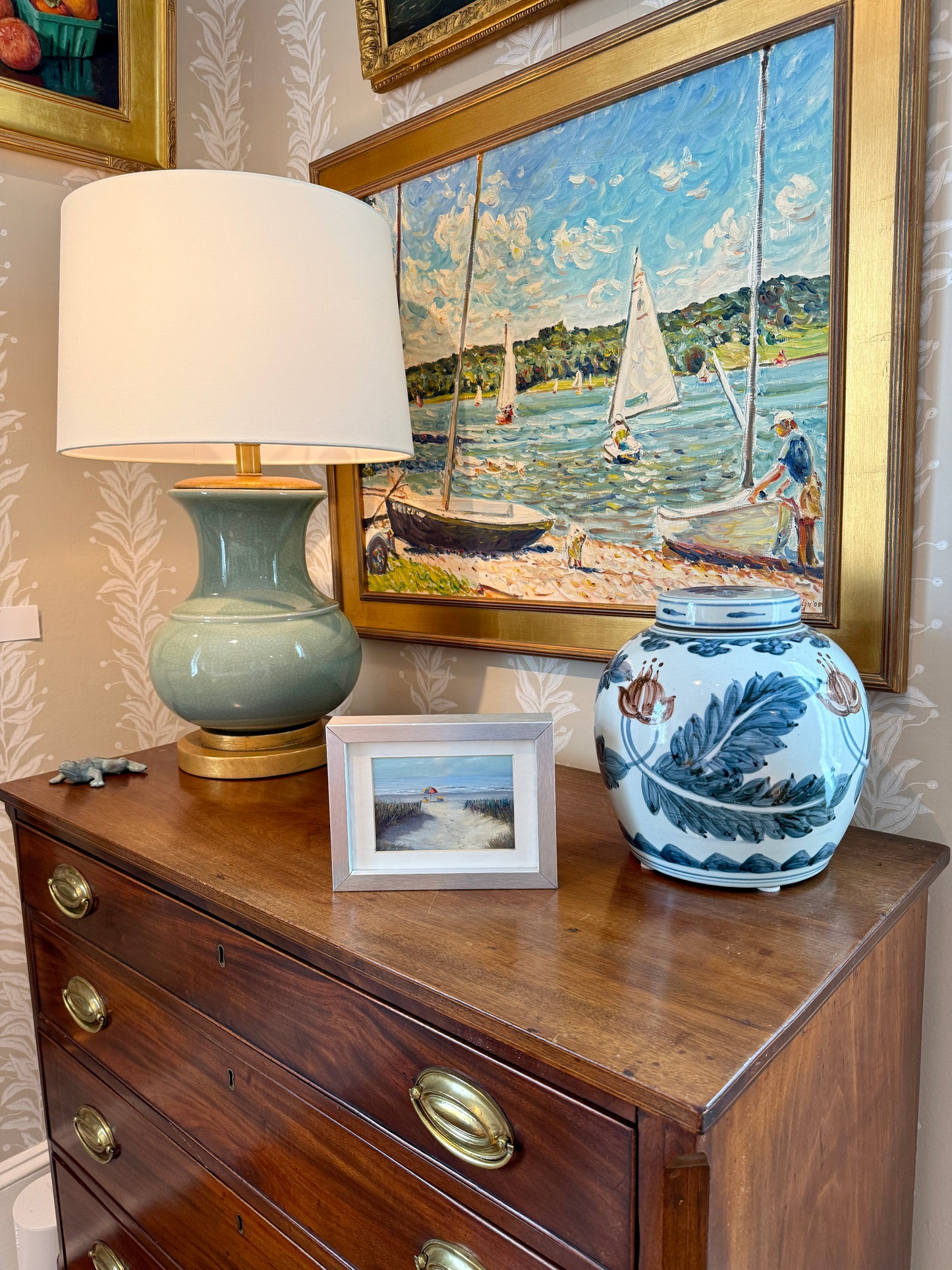 Andrea Hennings Cherry Grove Beach Pastel in Silver Frame