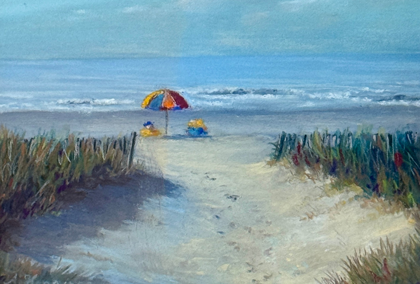 Andrea Hennings Cherry Grove Beach Pastel in Silver Frame