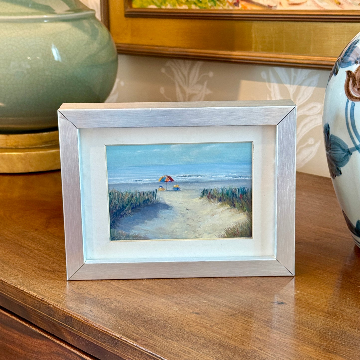 Andrea Hennings Cherry Grove Beach Pastel in Silver Frame