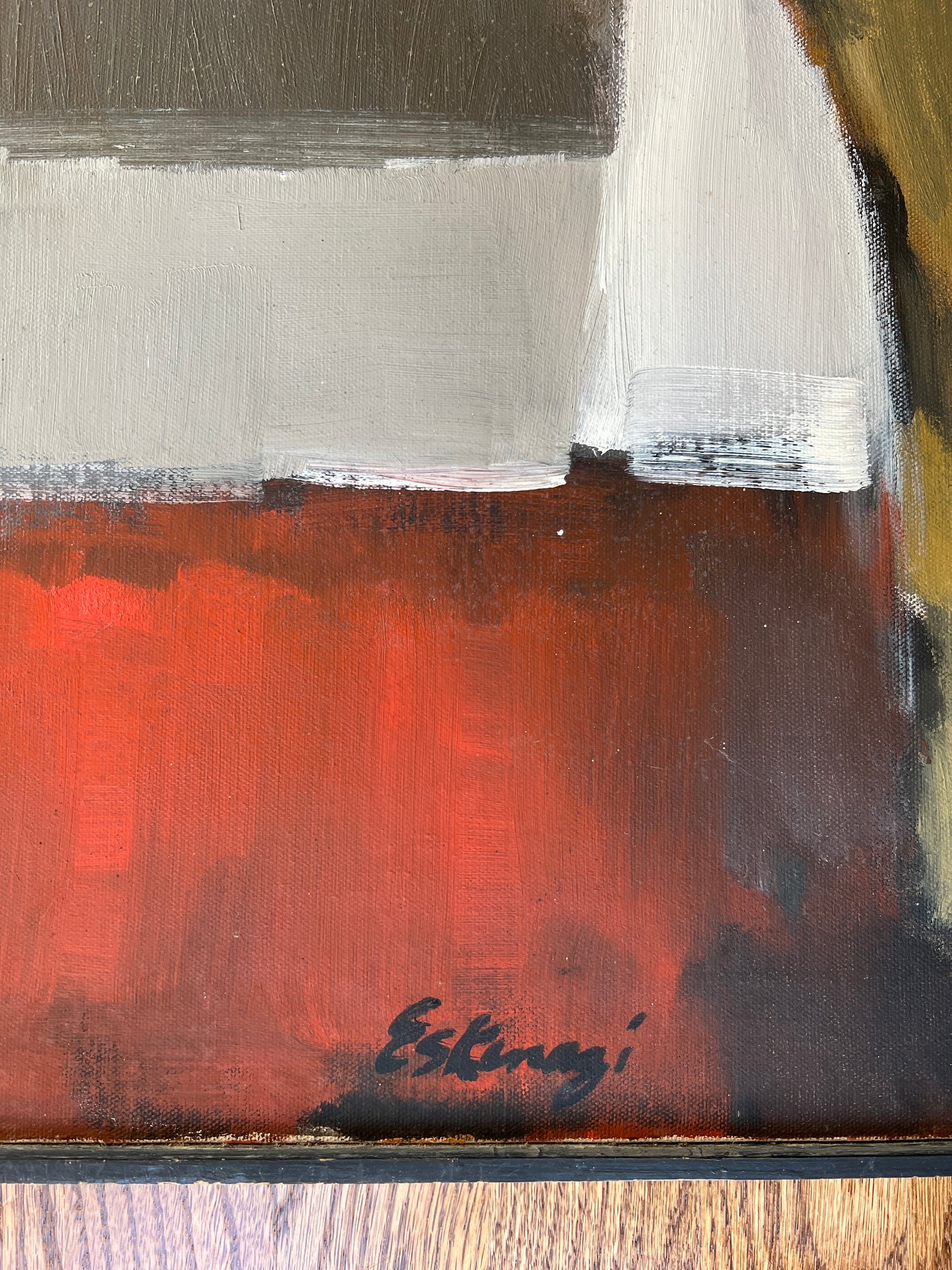 Roger Eskenazi Mid Century Oil Painting “Nudes in Black and Red”