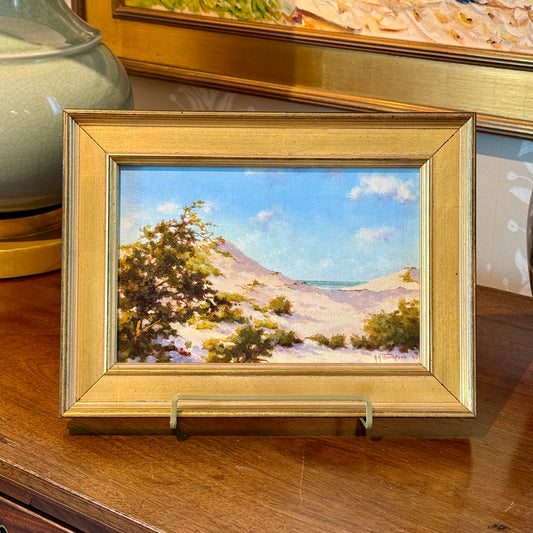 Anthony R. Thompson Assateaugue Island Dunes Coastal Landscape Oil Painting in Gold Frame