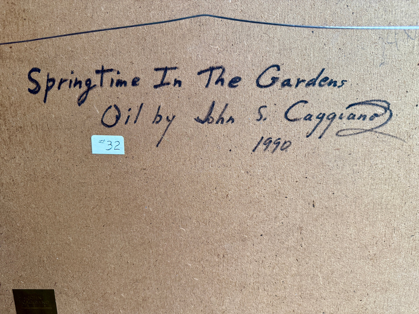 John Caggiano Springtime in Boston Public Gardens Oil Painting in Gold Frame