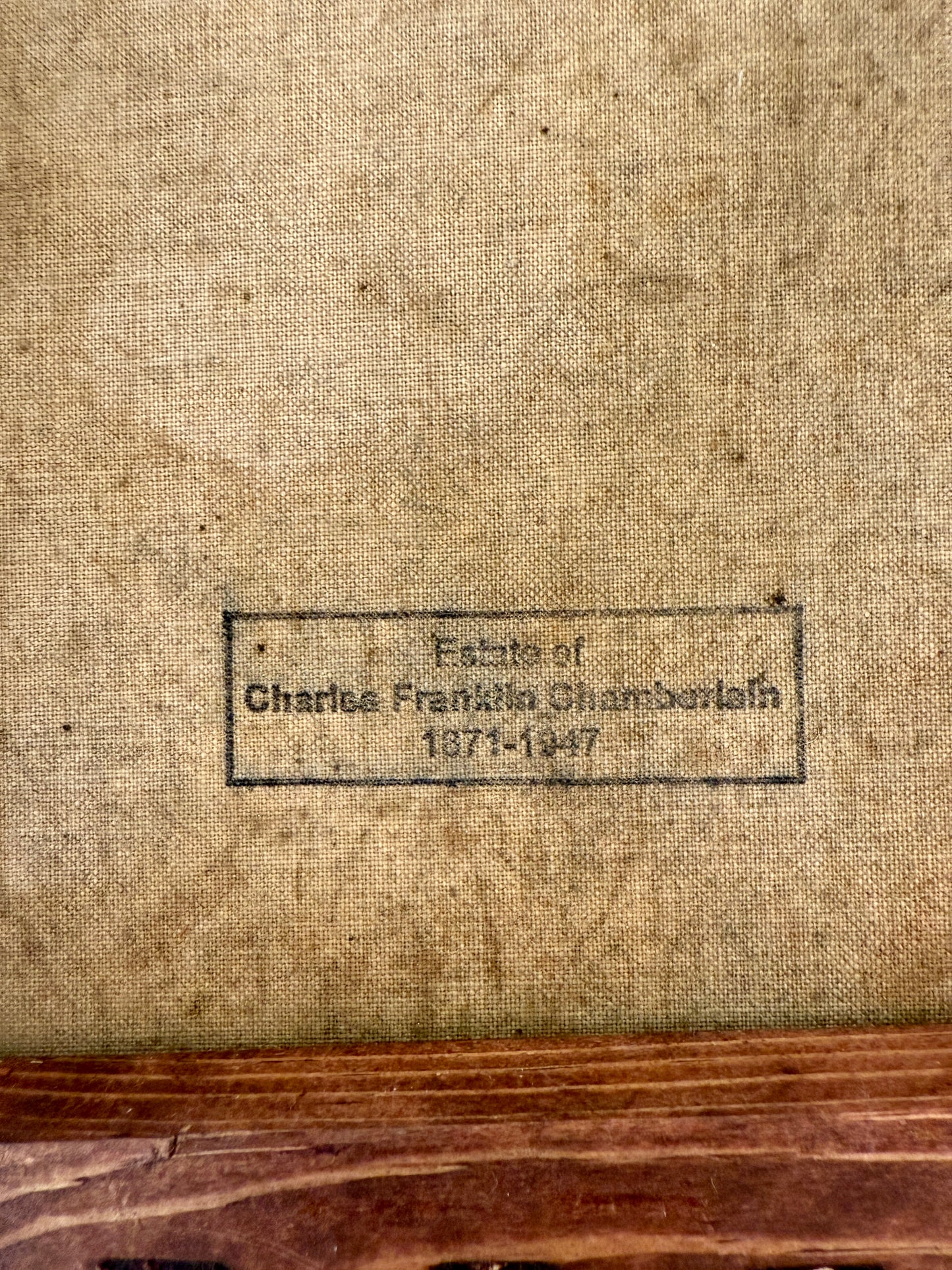 Charles Franklin Chamberlain Chickens in Farm Landscape Oil Painting in Gold Frame