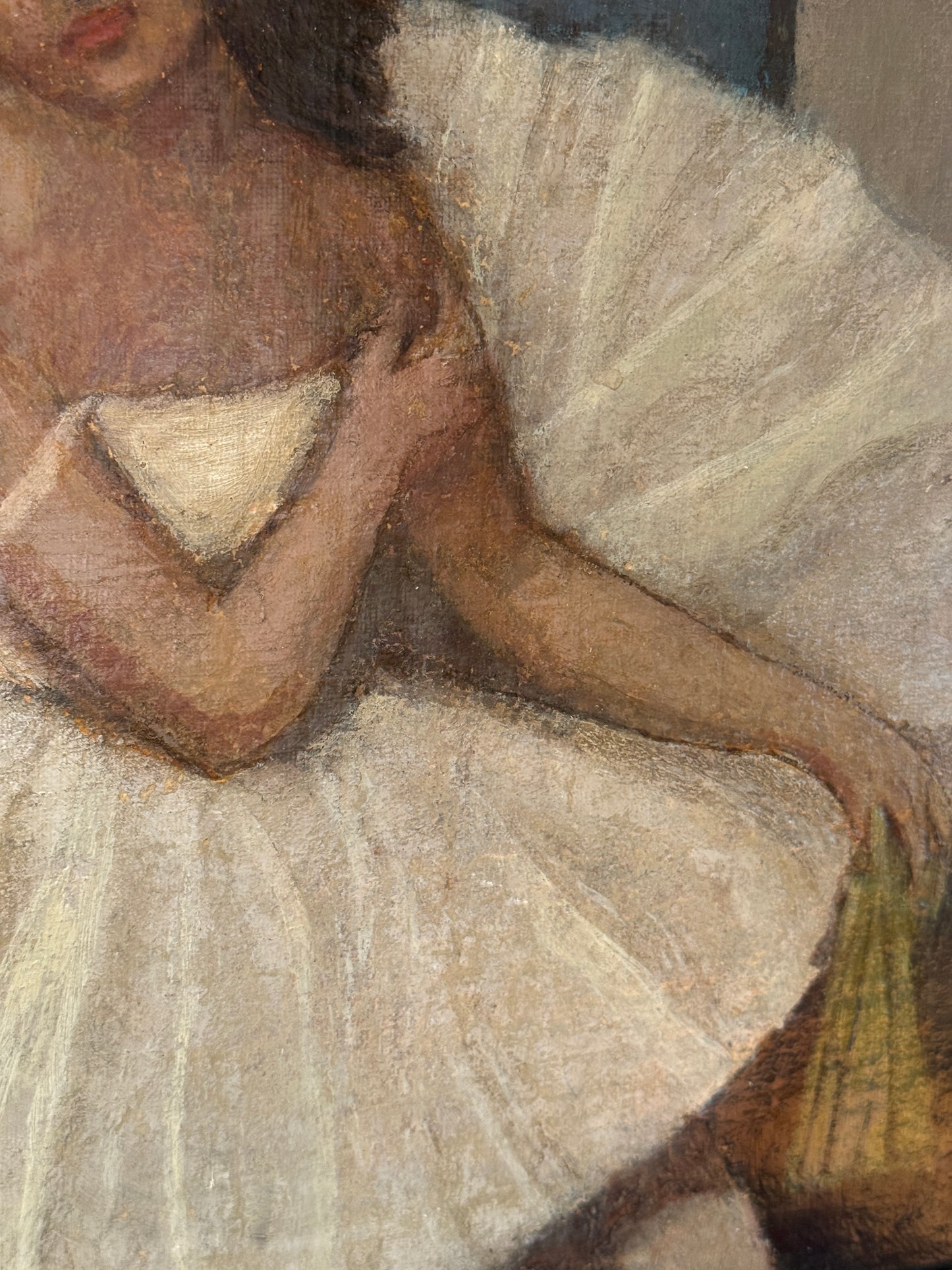 Helge Helme Portrait of a Ballerina Oil Painting in Gold Frame