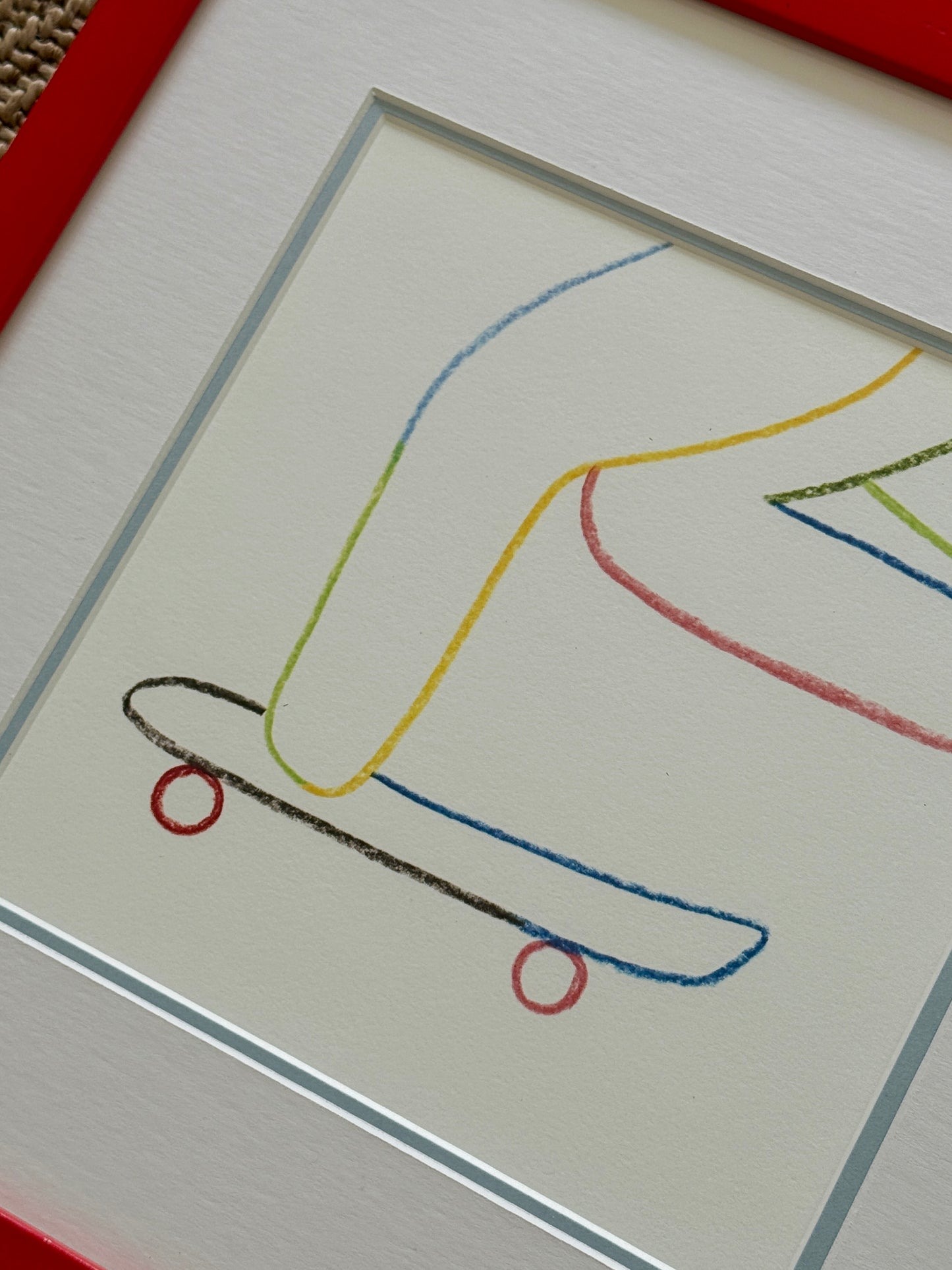 Geoff McFetridge for Hermes Holiday Horse Quadptych in Red Lacquered Frames