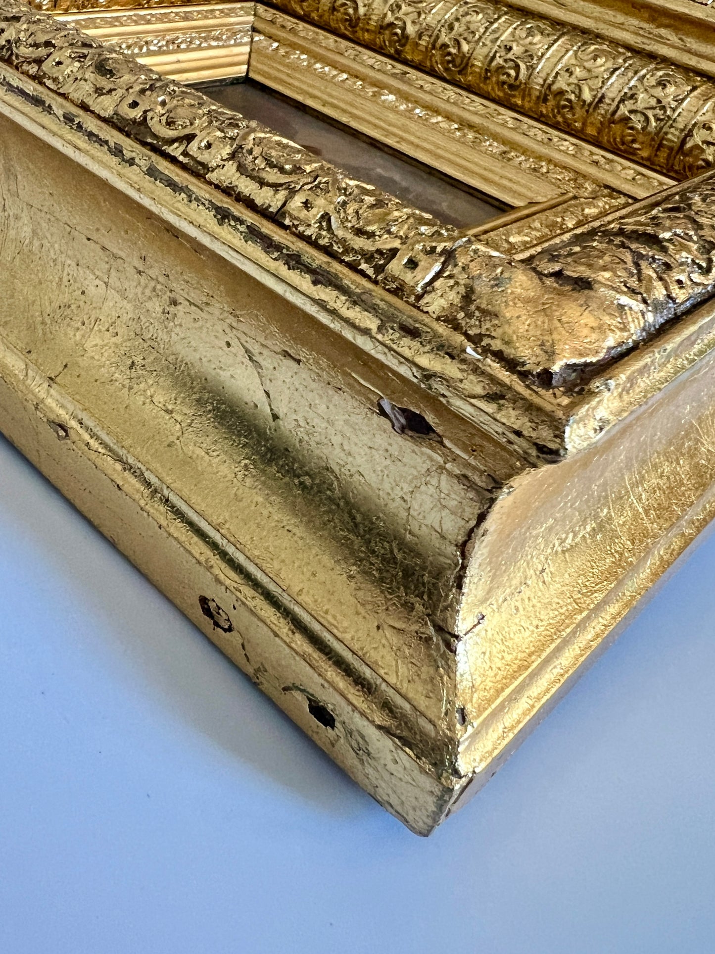 19th Century Continental Seascape Oil Painting in Massive Ornate Gold Frame