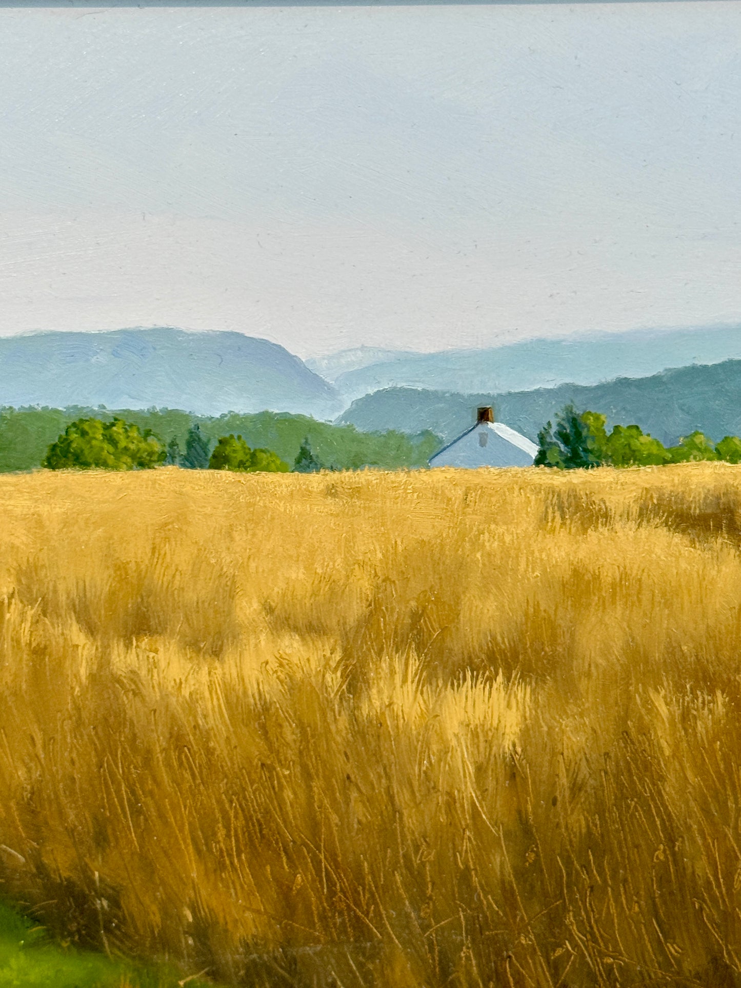 Anthony R. Thompson Country Landscape Oil Painting in Gold Frame