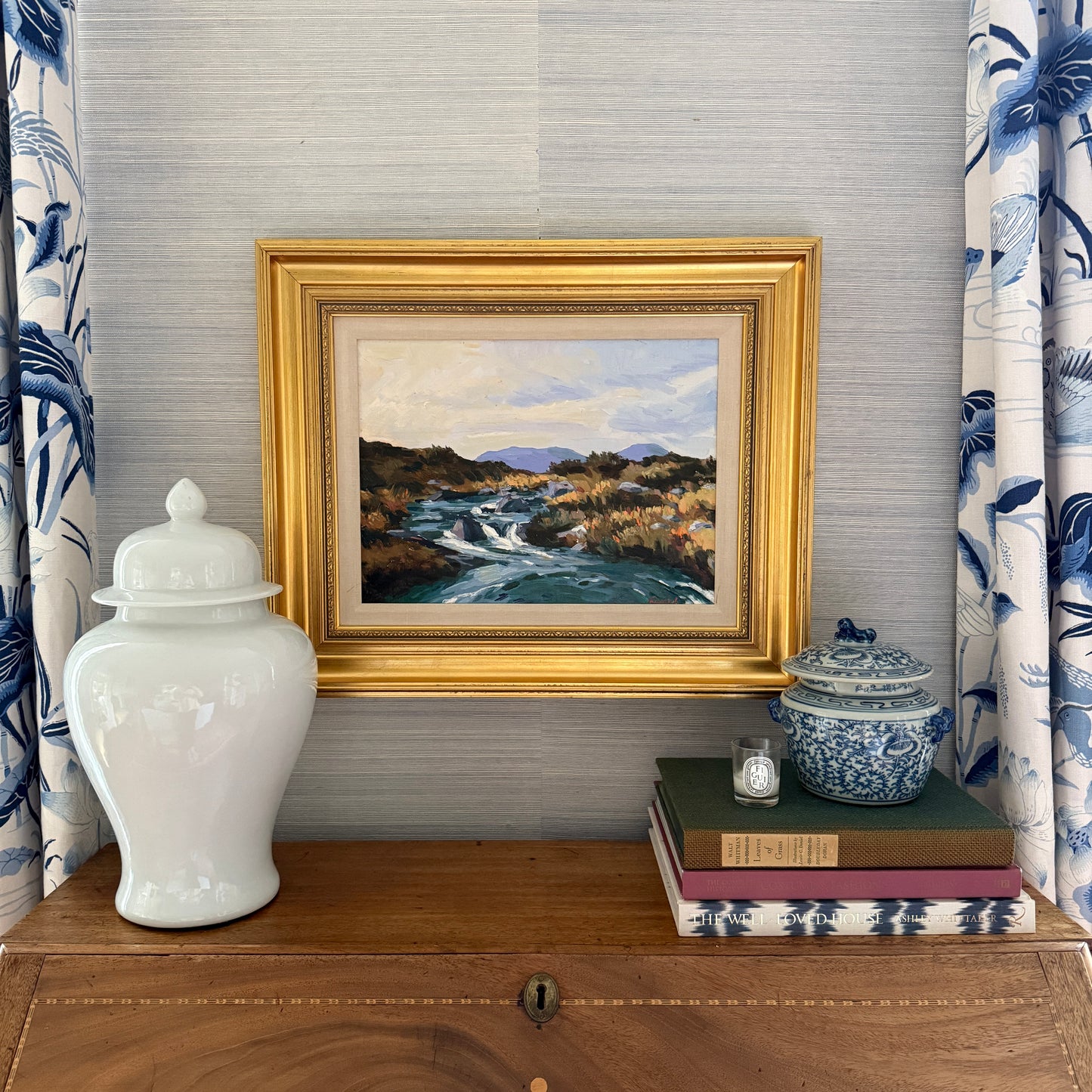 Fergal Flanagan Galway Ireland Landscape Oil Painting in Gold Frame