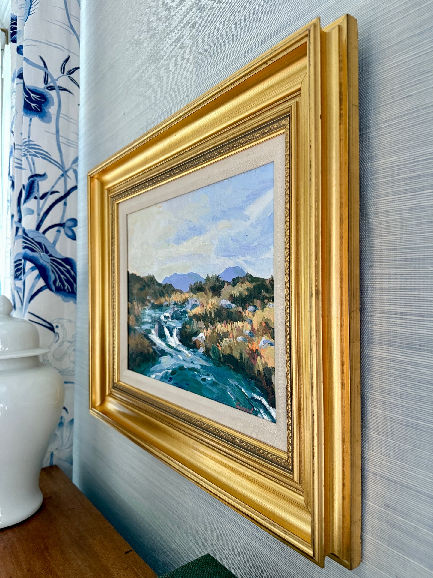 Fergal Flanagan Galway Ireland Landscape Oil Painting in Gold Frame