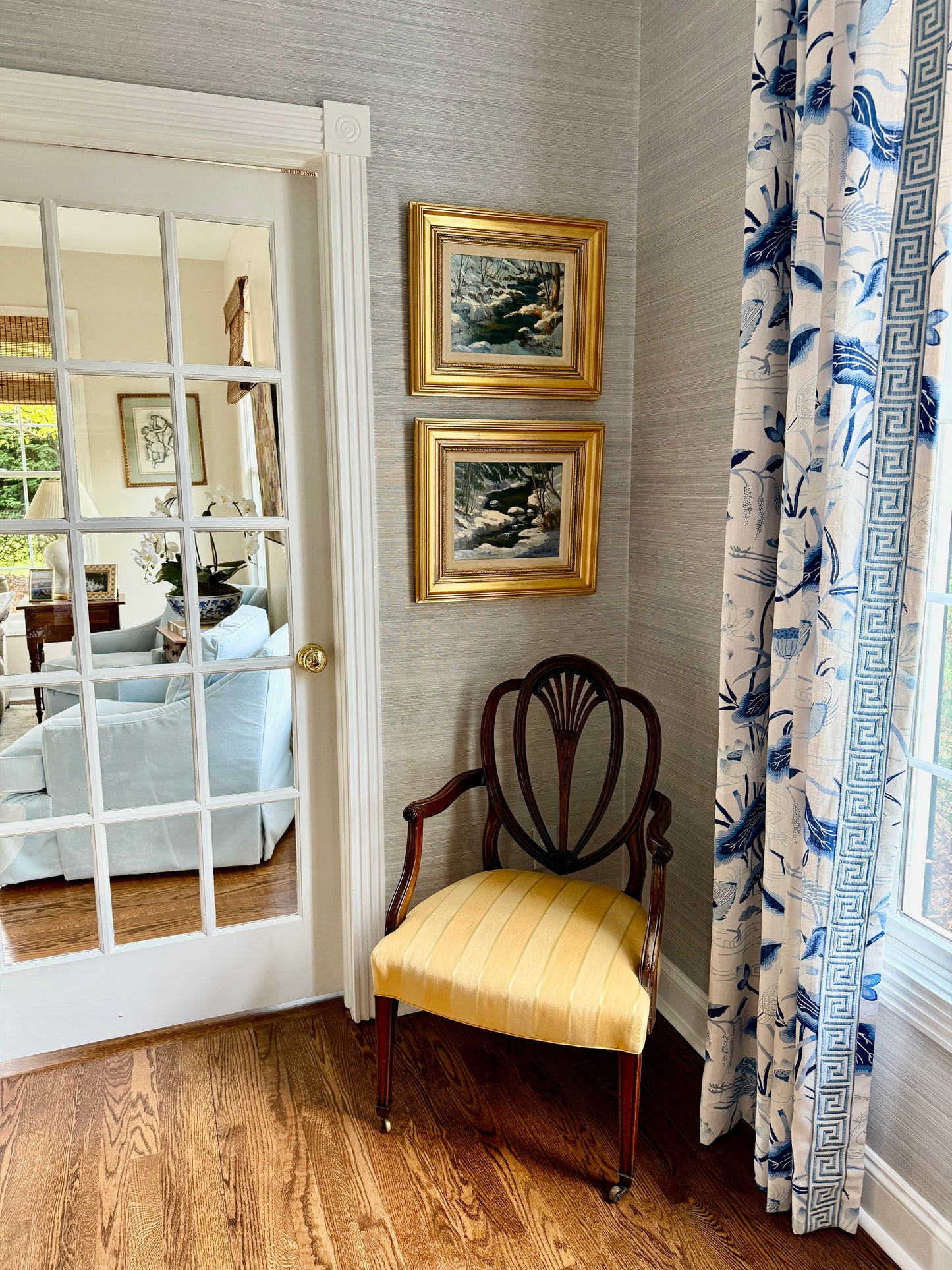 Terri Kennington Pair of New Hampshire Mink Brook and Melvin River Winter Landscapes in Gold Frames