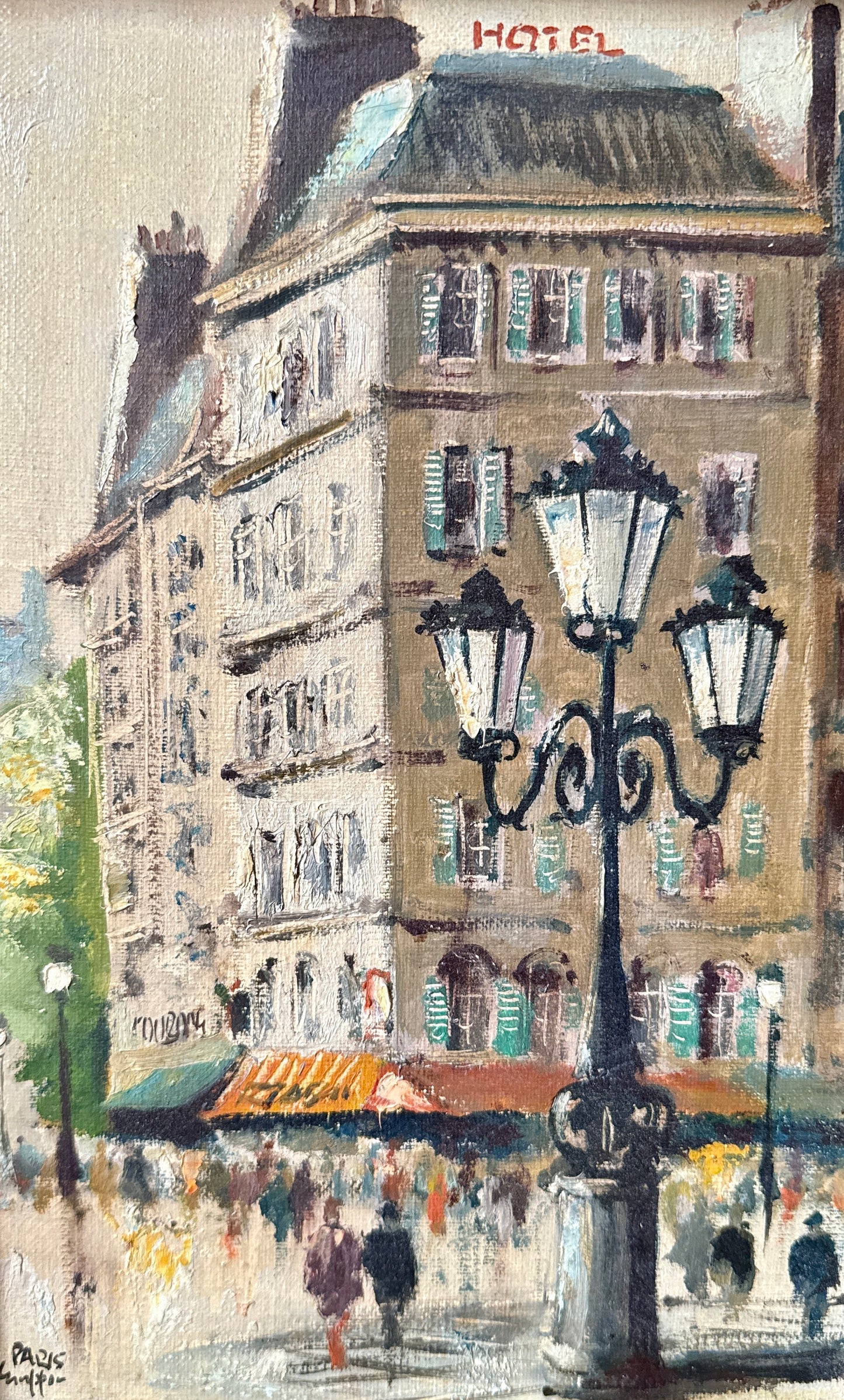 Pair of Reiner Snapper Paris and Netherlands Cityscapes Oil Painting in Vintage Frames