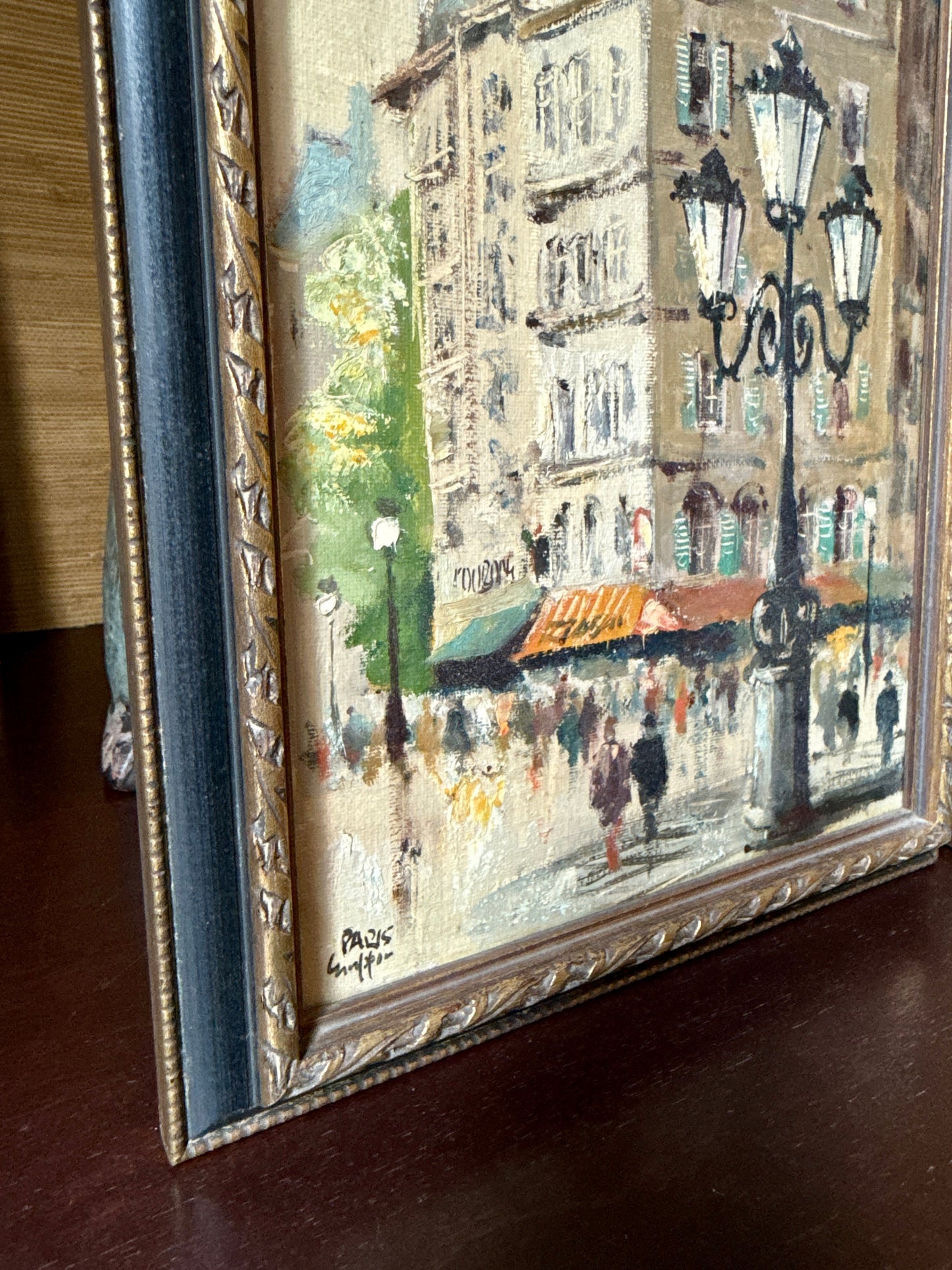 Pair of Reiner Snapper Paris and Netherlands Cityscapes Oil Painting in Vintage Frames