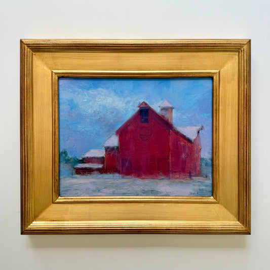 Helena van Emmerik-Finn Pennsylvania Barn Oil Painting in Gold Frame