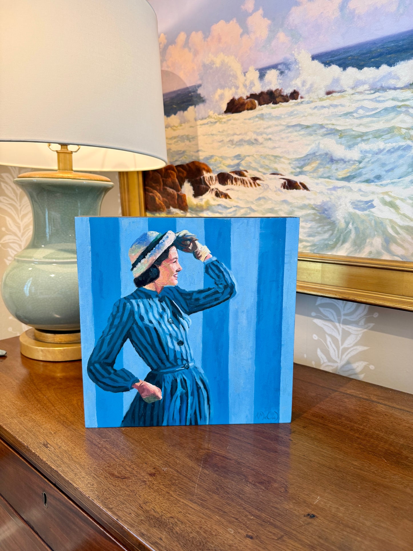 Karen McCool Watching Karma Take Care of People Who Did Me Wrong Oil Painting