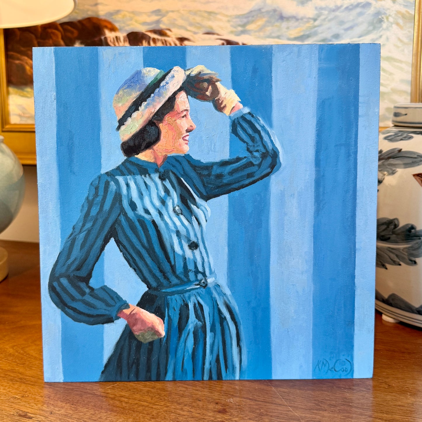 Karen McCool Watching Karma Take Care of People Who Did Me Wrong Oil Painting