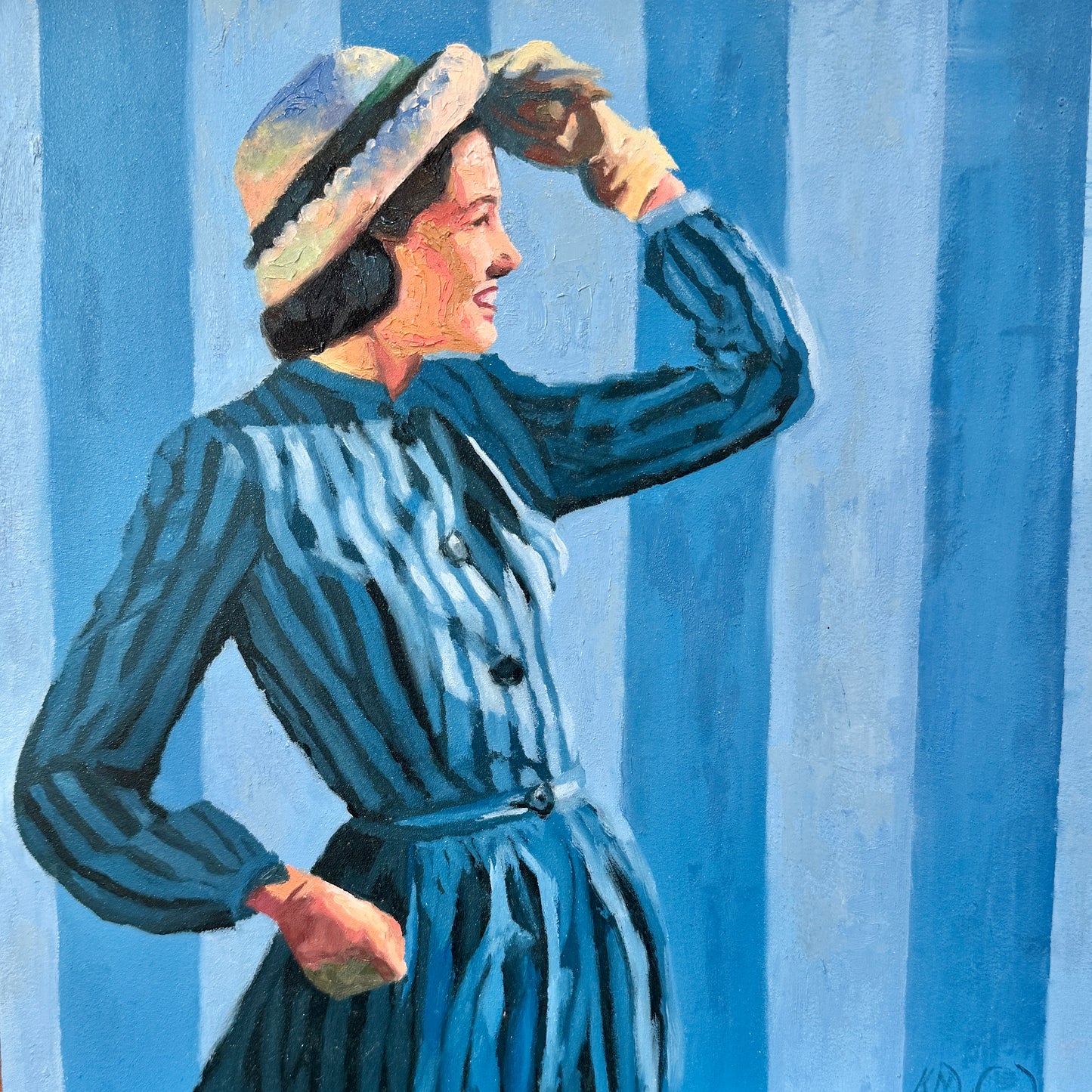 Karen McCool Watching Karma Take Care of People Who Did Me Wrong Oil Painting