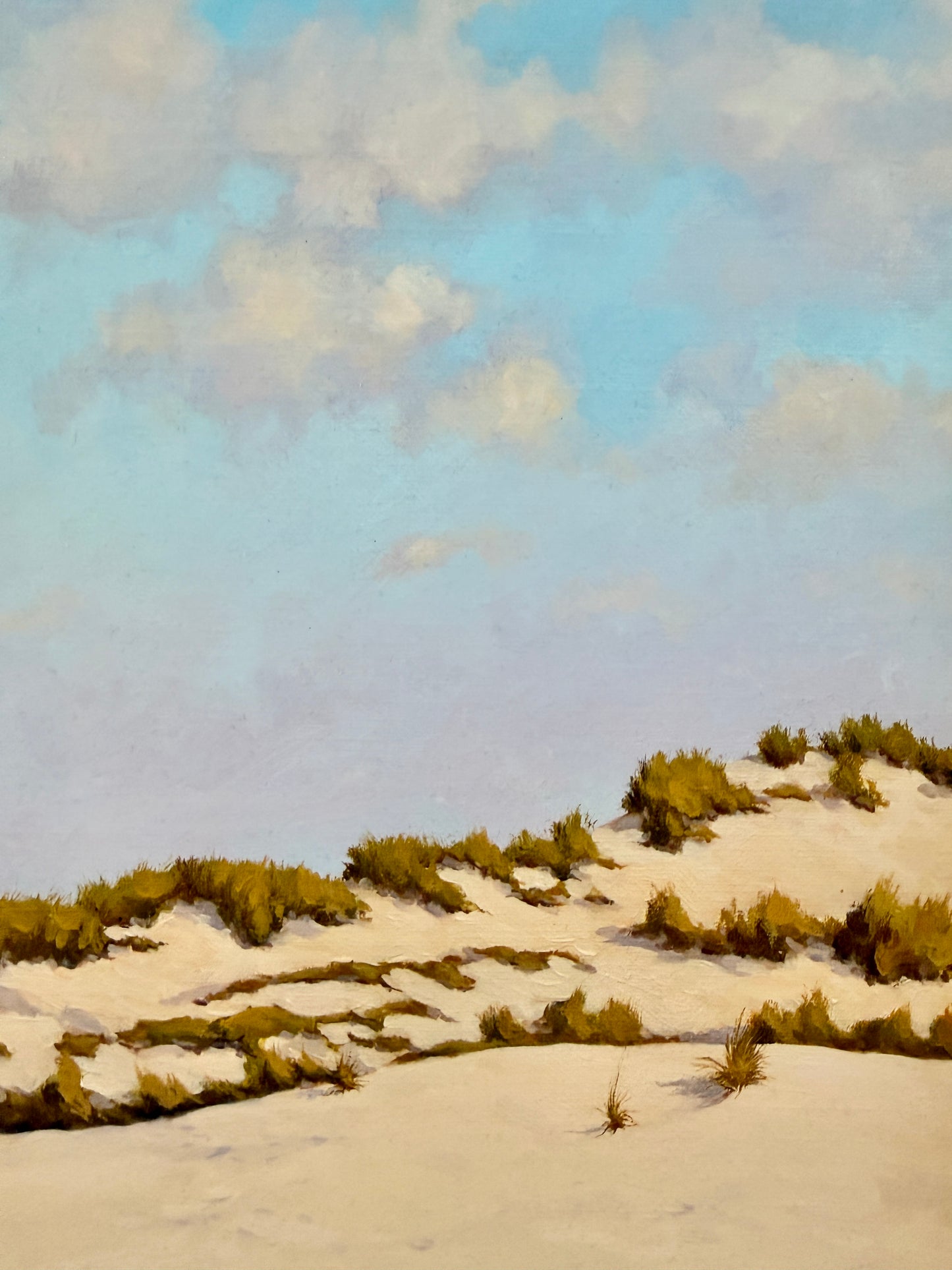 Anthony R. Thompson Fire Island Coastal Lighthouse Landscape Oil Painting in Gold Frame