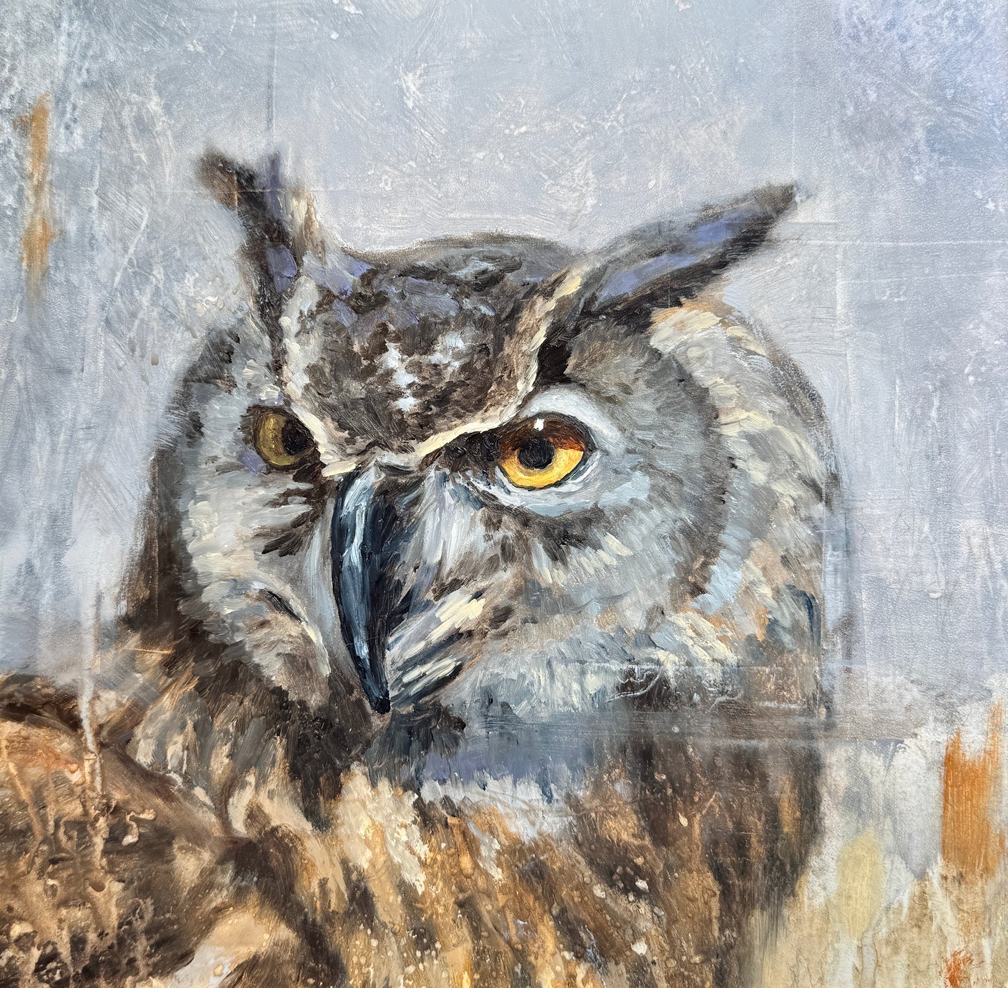 Karen McCool Mom, When She Hears Me Cursing from a Mile Away Oil Painting in Gold Frame