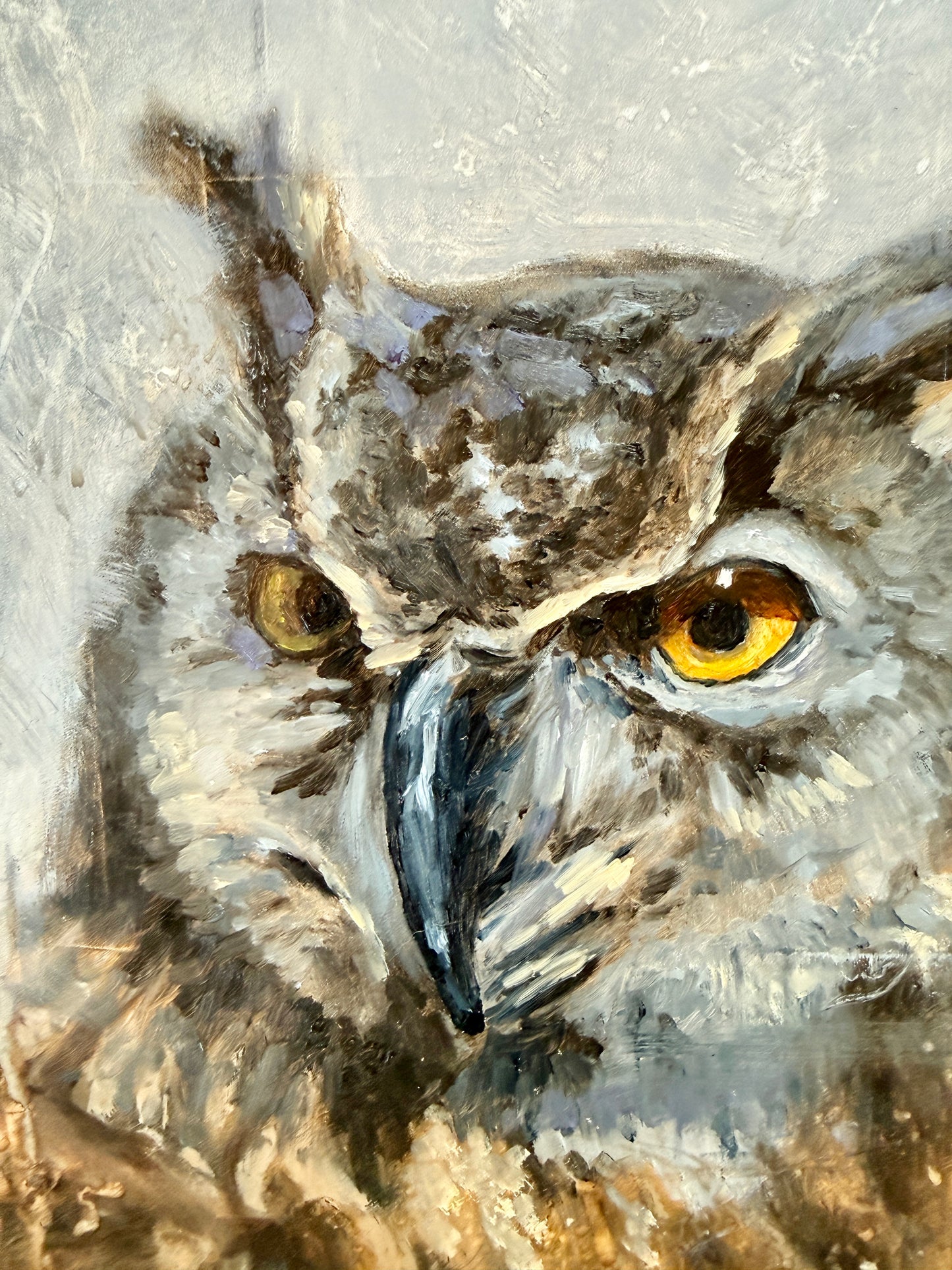 Karen McCool Mom, When She Hears Me Cursing from a Mile Away Oil Painting in Gold Frame