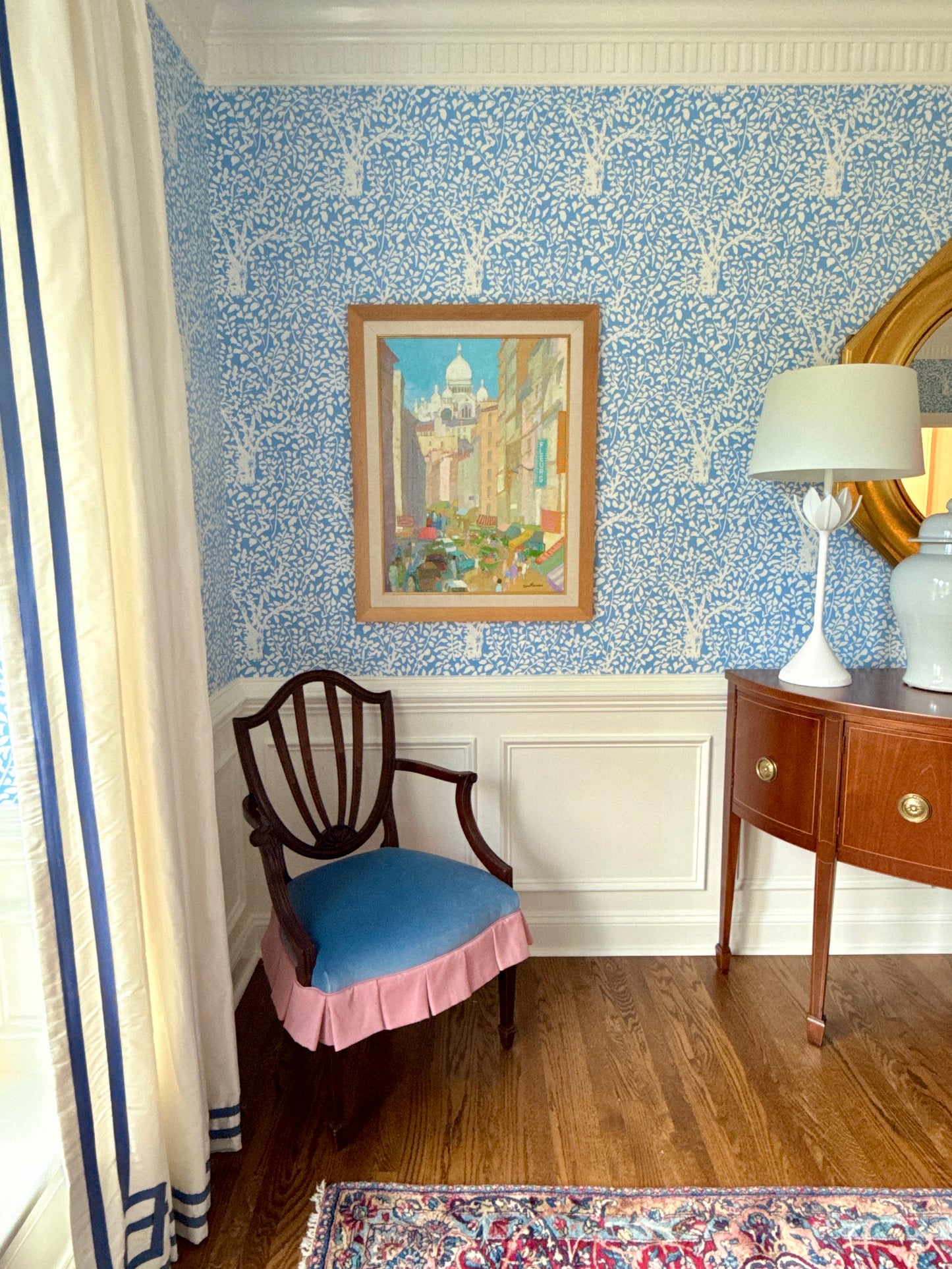 Daniel Couthures Rue Montmartre Paris France Market Oil Painting in Wood Frame