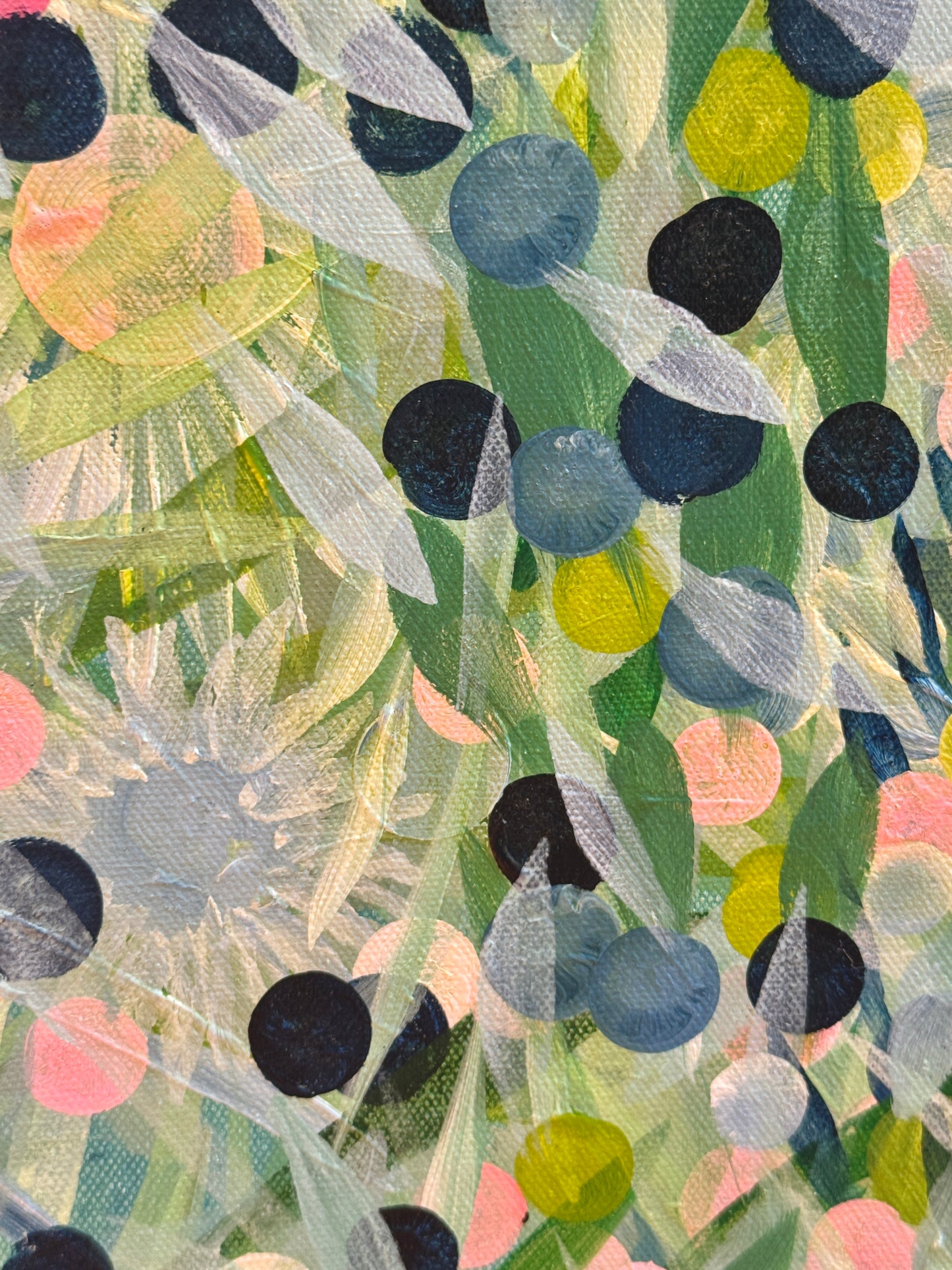 Alison Diamond McElroy Moody Bloom Abstract Floral Painting in Gold Frame