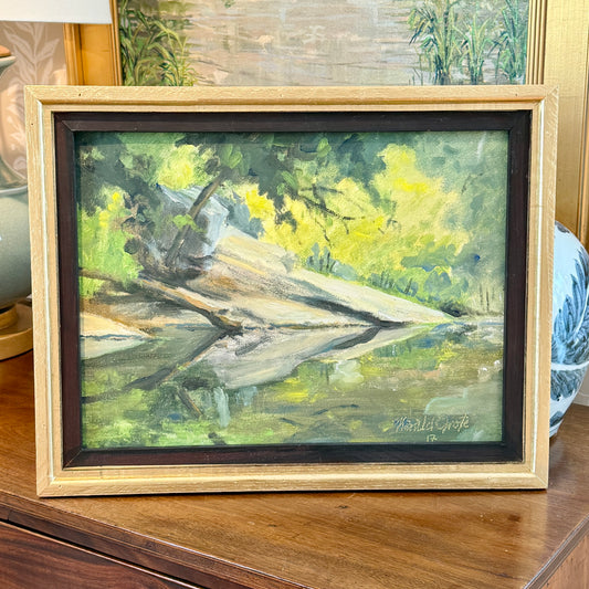 Harald Grote Lorimer Park Pennsylvania Landscape Oil Painting in Gold Frame