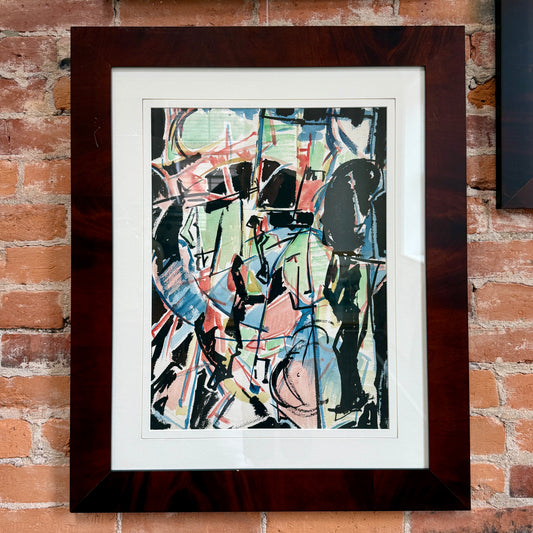 Richard Derby Tucker Abstract Composition Titled Bouffant Painting in Wood Frame