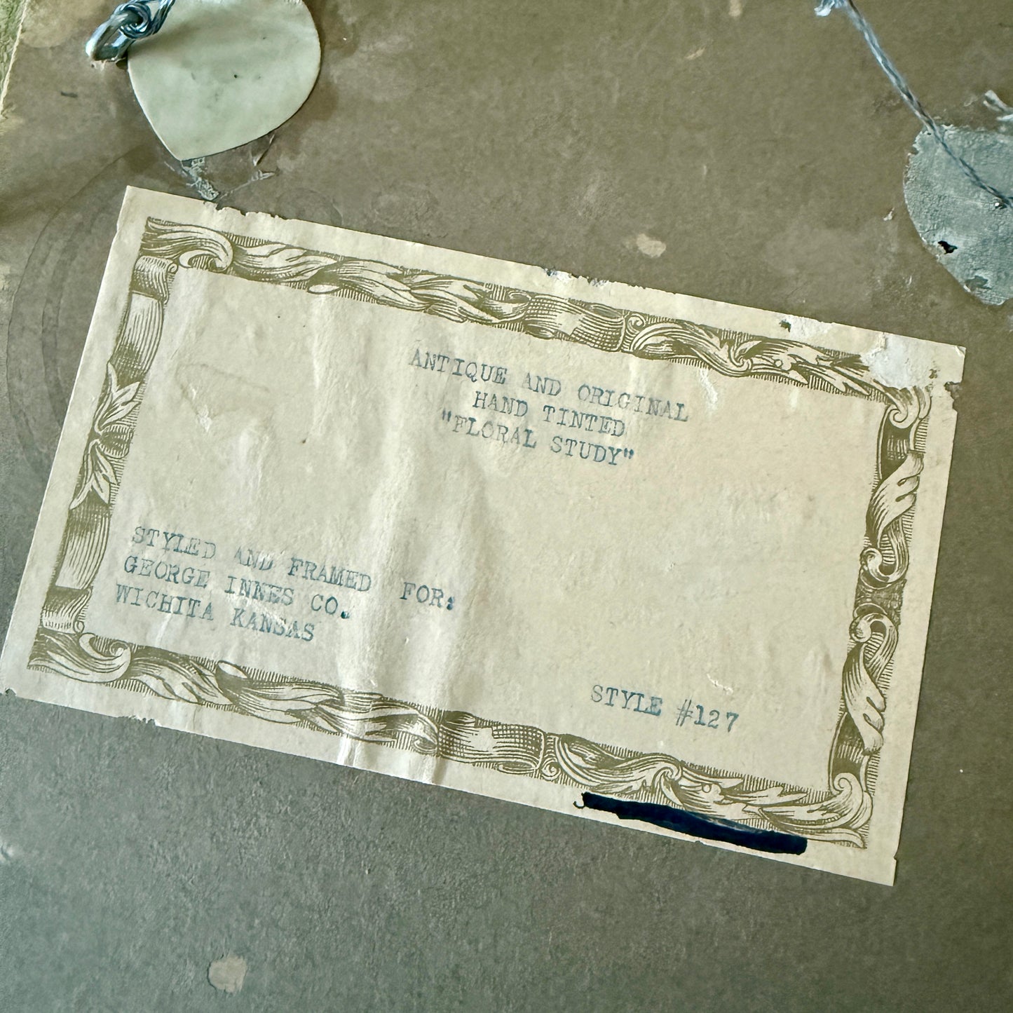 Pair of 19th Century Hand Colored Botanical Lithographs in Green Velvet Frames