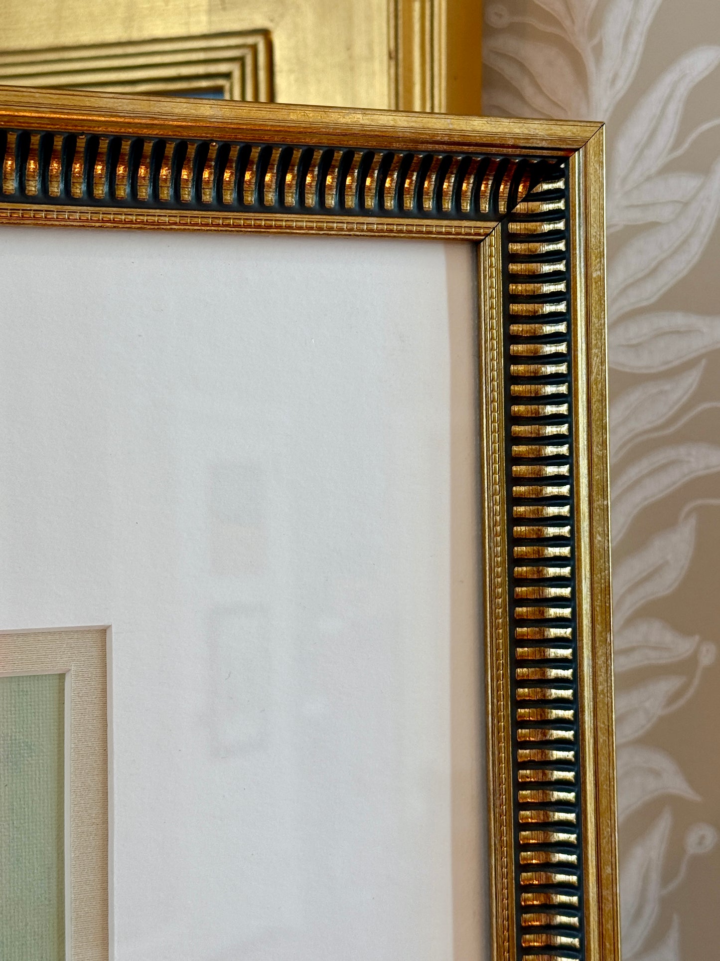 Alison Diamond McElroy Warm Flora II Abstract Floral Painting in Gold Frame
