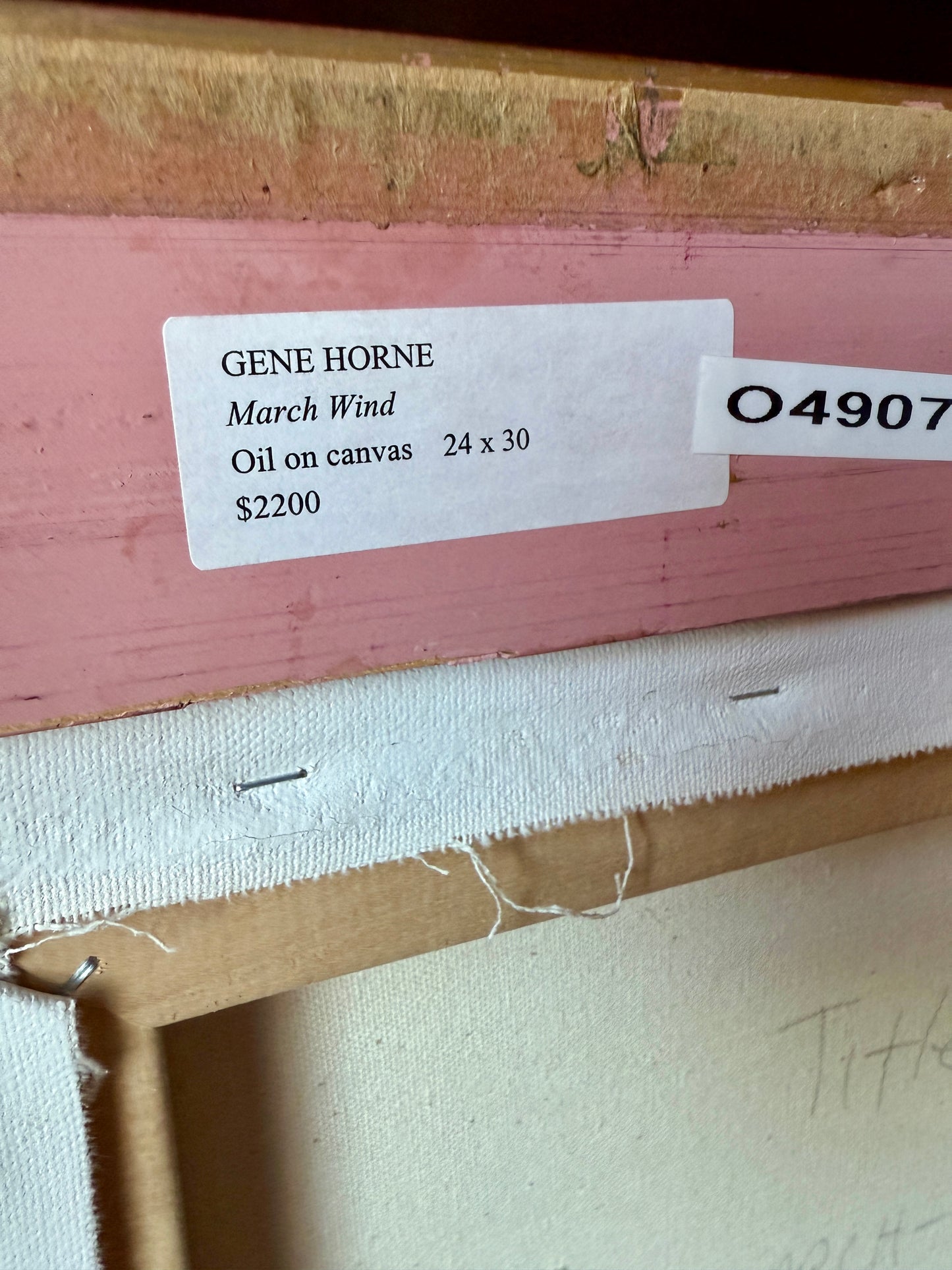 Eugene Horne March Wind White House Oil Painting in Gold Frame