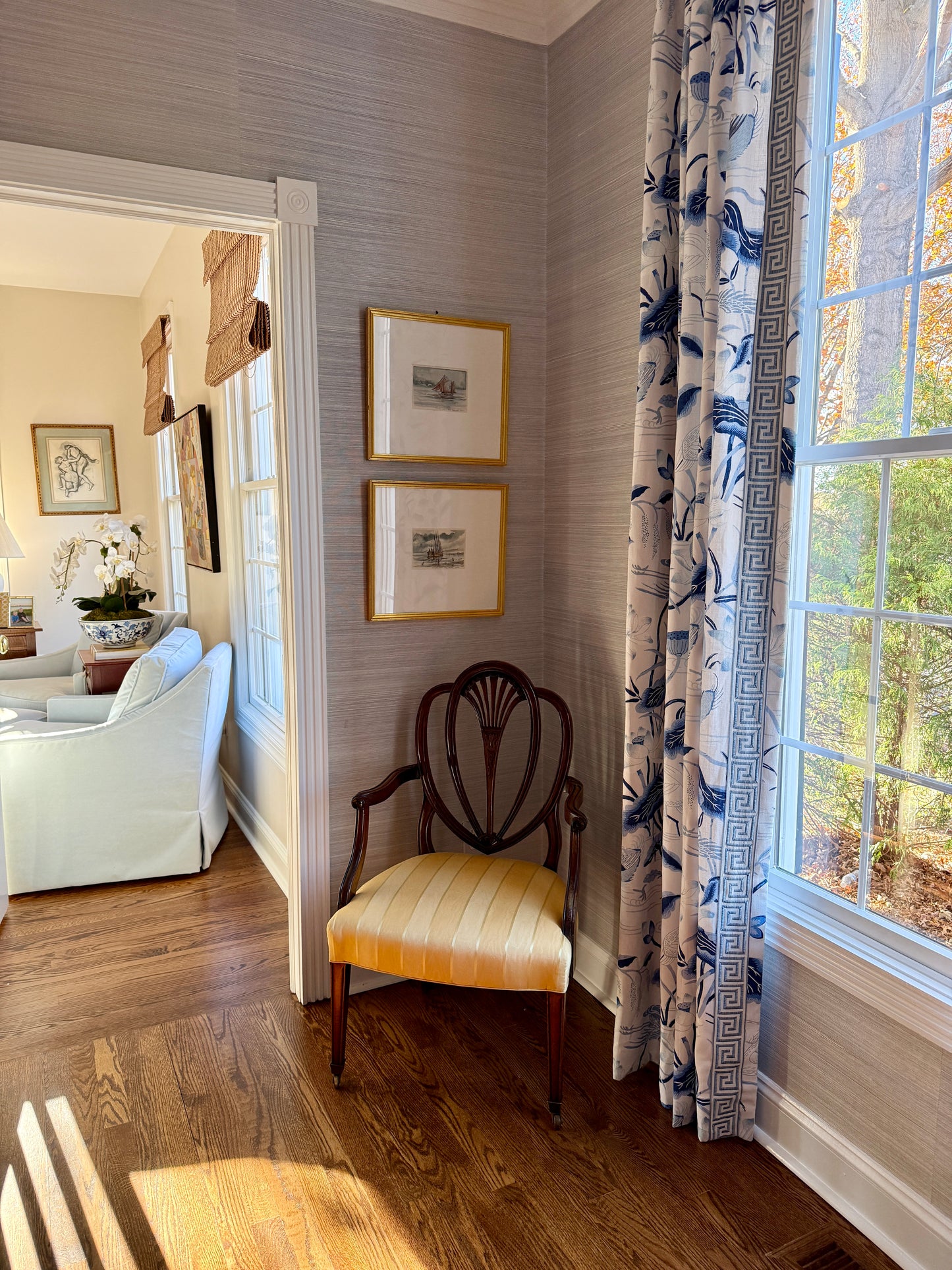 Set of Two Ray Prosser Sailboat Portrait Watercolor Paintings in Gold Frames