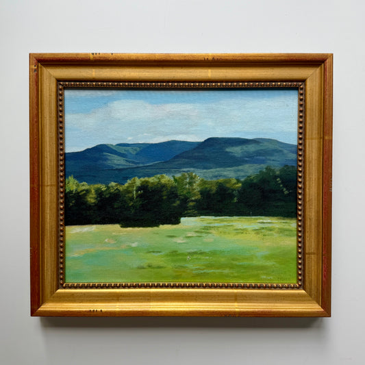 Midge Stires Play of Light / Catskill Mountains Landscape Painting in Gold Frame