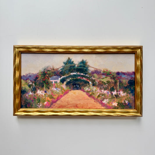 Helena van Emmerik-Finn Monet's Arches Oil Painting in Wavy Gold Frame
