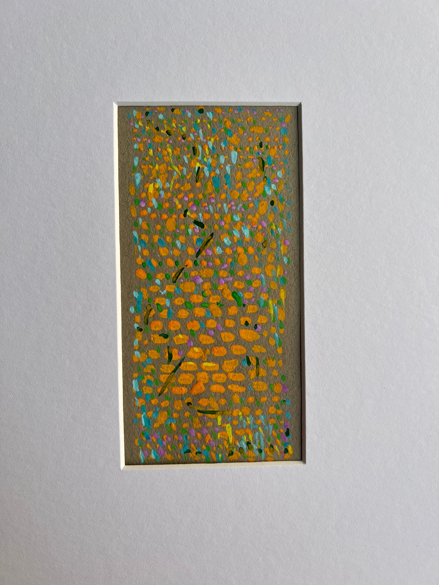 Vintage Geometric Abstract Colorful Oil Painting #5 in Gold Frame