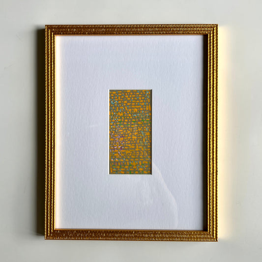 Vintage Geometric Abstract Colorful Oil Painting #8 in Gold Frame