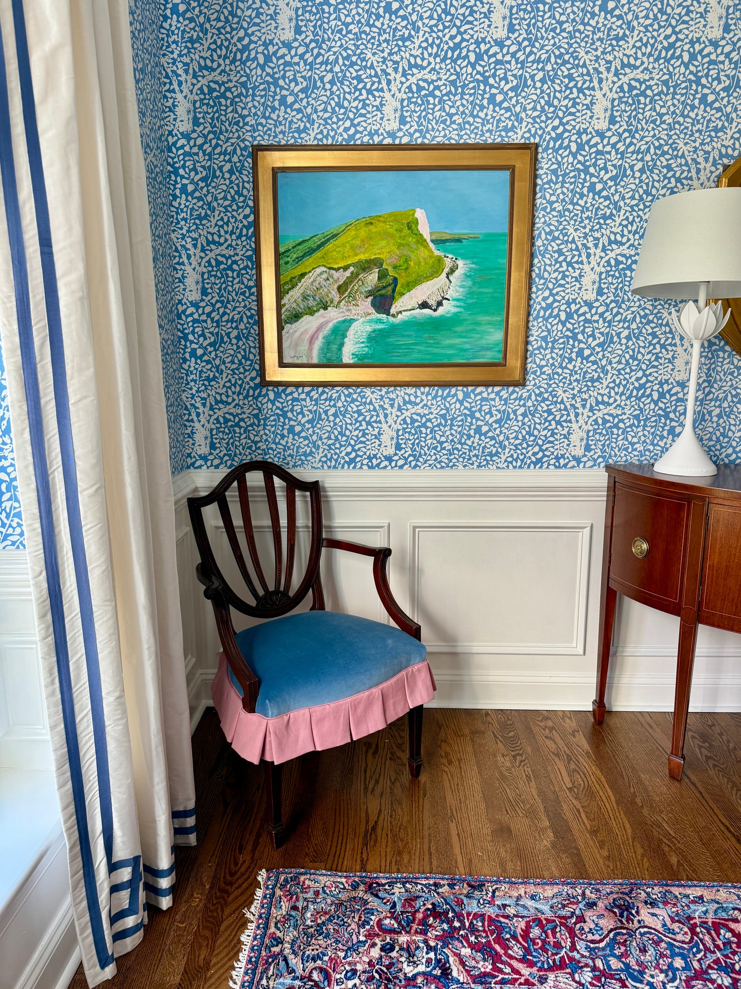 Earl Mayan The Pacific Southern California Coast Seascape Oil Painting in Gold Frame