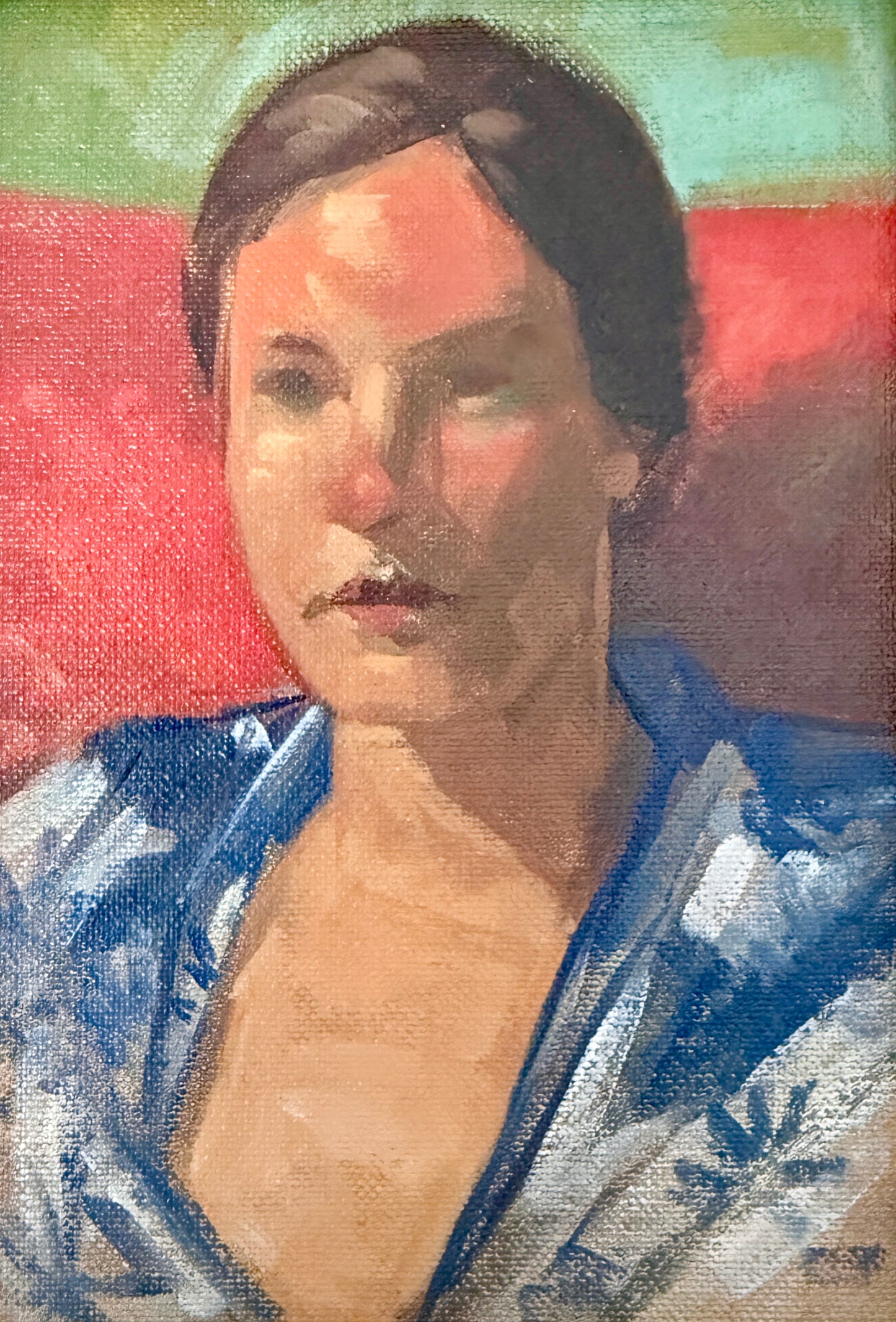 George Thompson Portait of a Young Woman Jill Oil Painting in Gold Frame