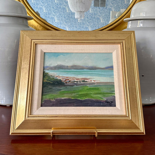 Marilyn Buckley Holland Presidio of San Francisco California Seacape Painting in Gold Frame
